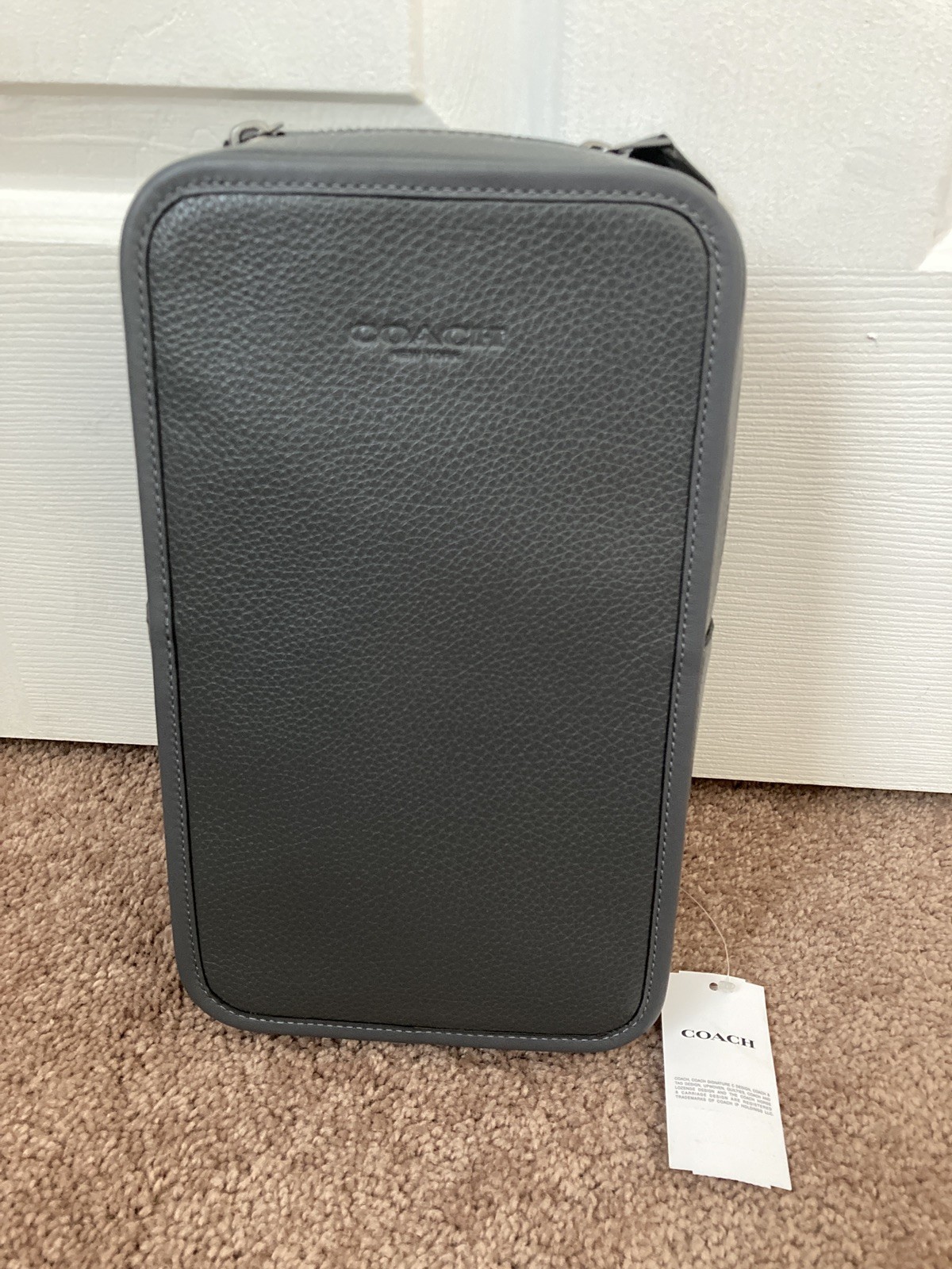 Coach CY799 Sullivan Pack Leather QB/GRAPHITE Crossbody w/ Zipper-New with Tags