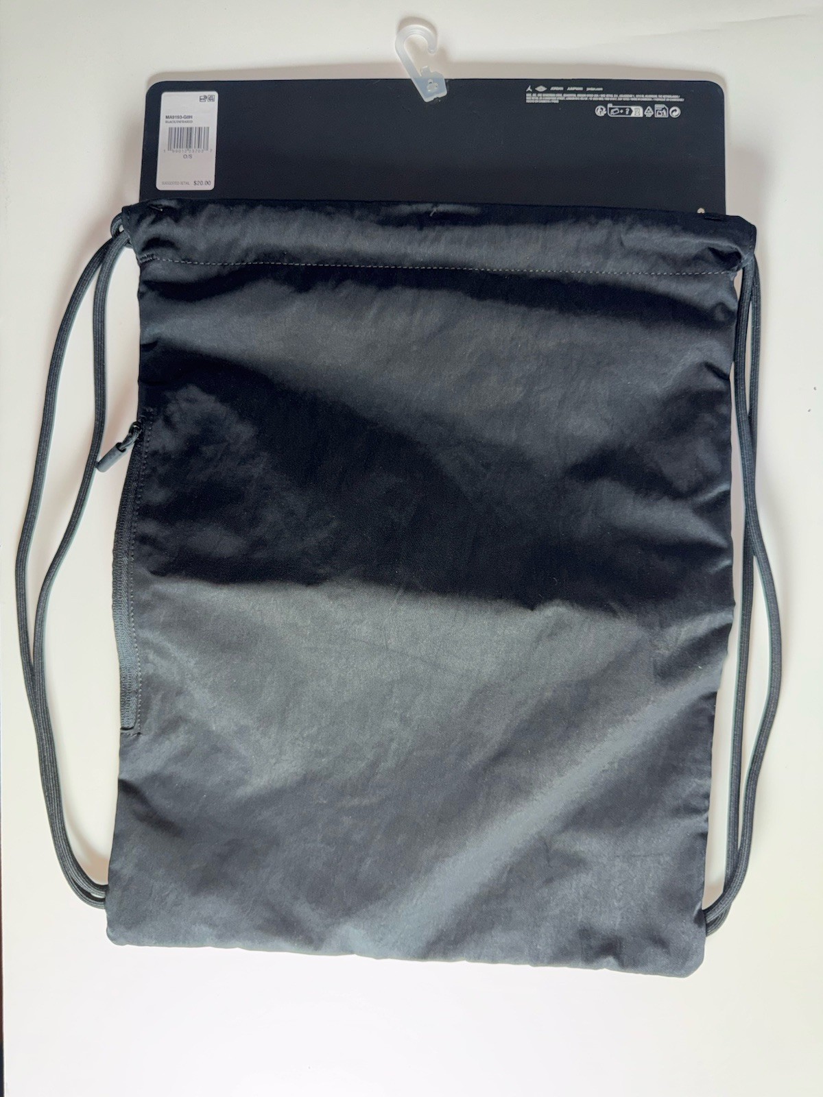 Jordan Jumpman Black Drawstring Gym Bag Lightweight Adjustable Shoulder Strap