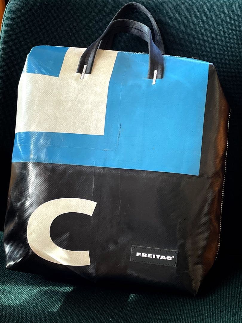 FREITAG F201 PETE Tote Backpack RARE Blue White Black Logo Design with ID Unused