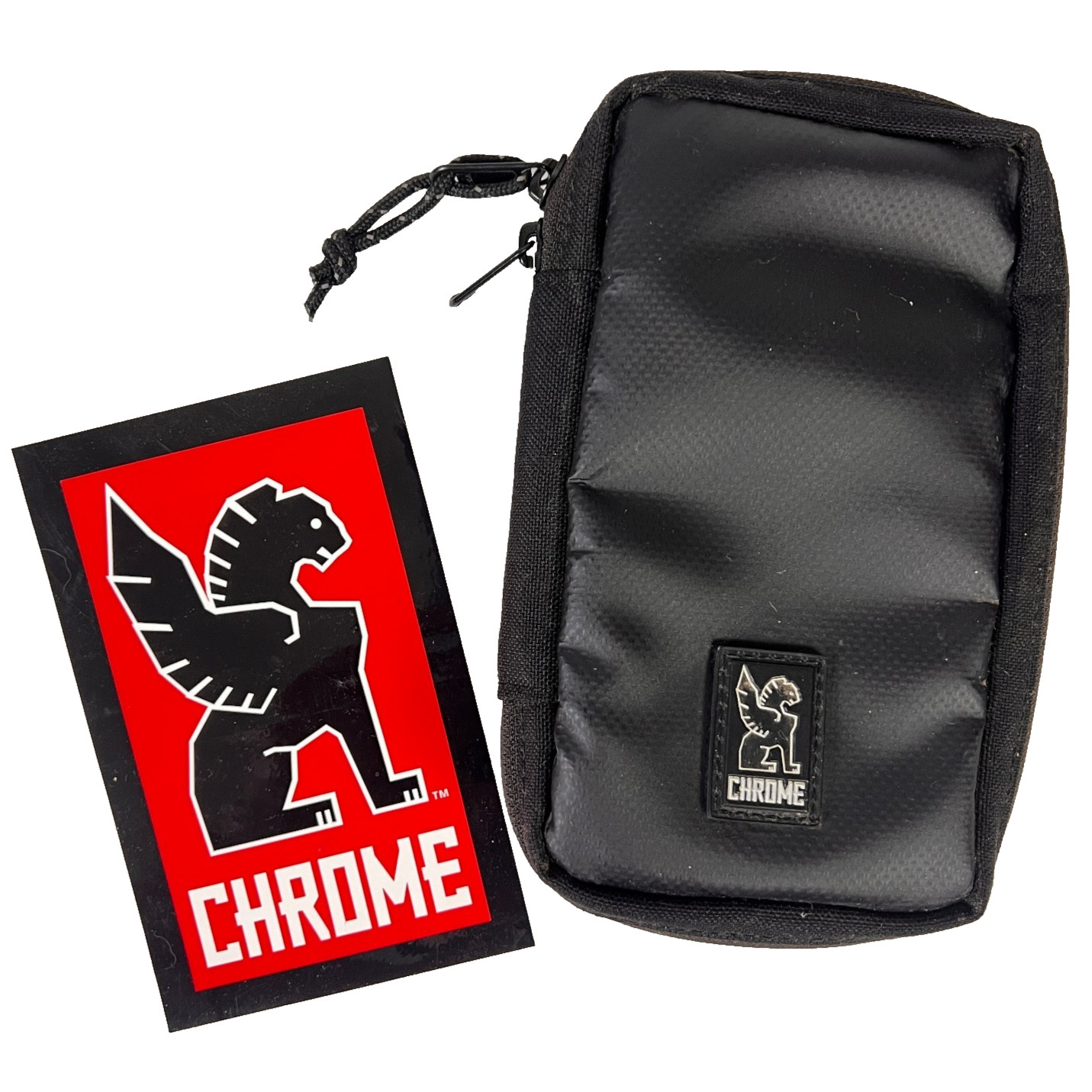 Chrome Tech Accessory Zip Pouch Strap Mount w/Sticker Discontinued Messenger Bag