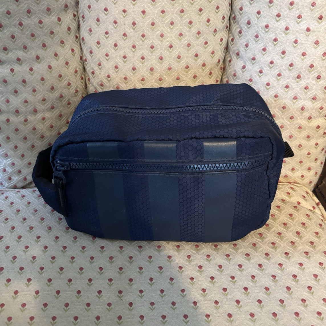 adidas Blue Solid Zip Dopp Kit Toiletry Travel Bag for Unisex Adults