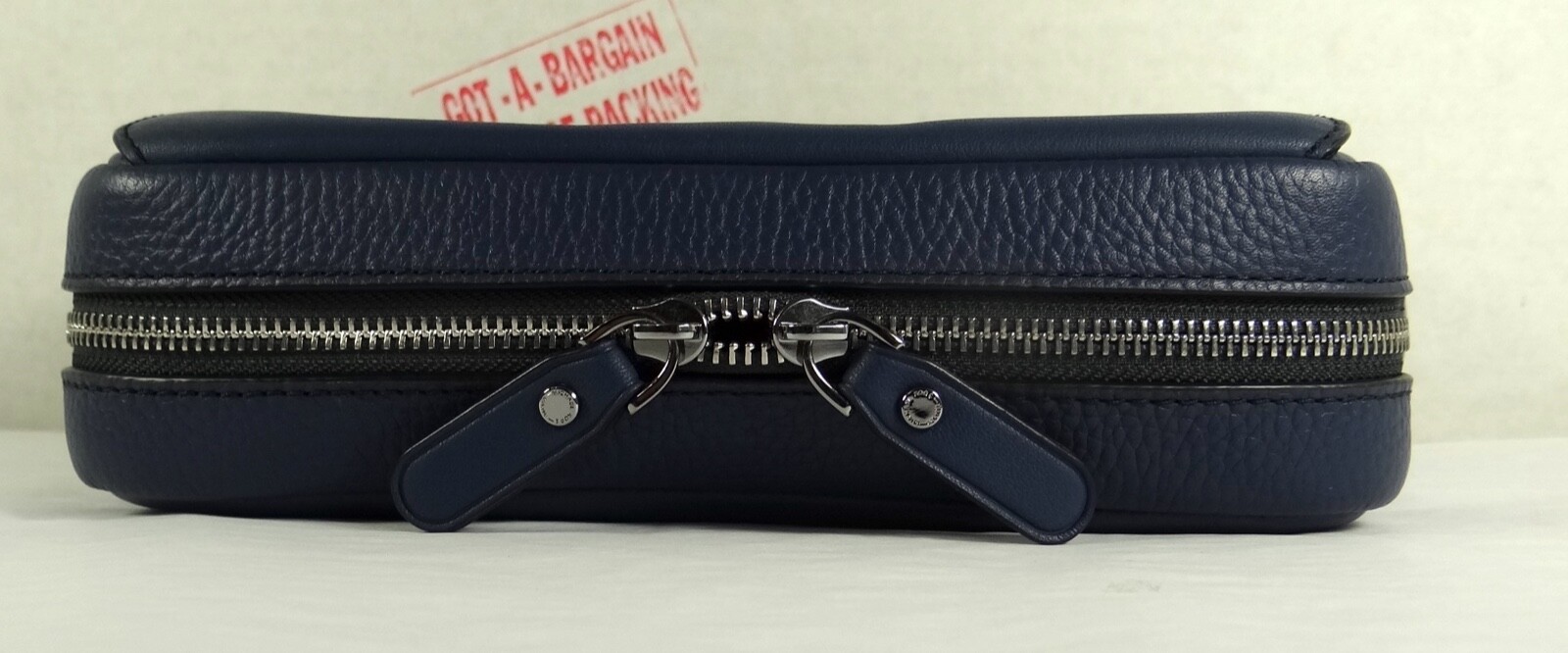 Michael Kors Hudson Blue Denim Pebbled Leather Utility Messenger Crossbody Bag