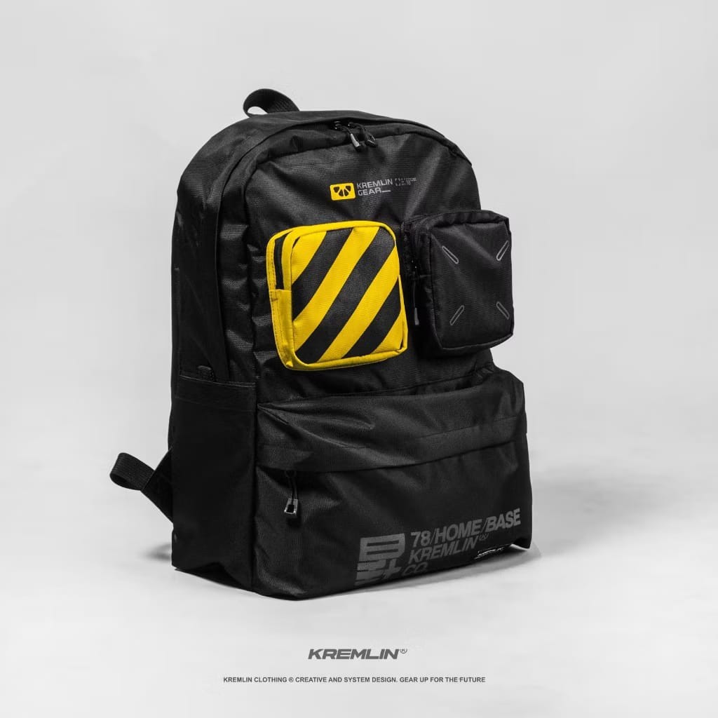 Kremlin Harbor Tech Gear Black Backpack Carrier Futuristic Fullzip Crossbody