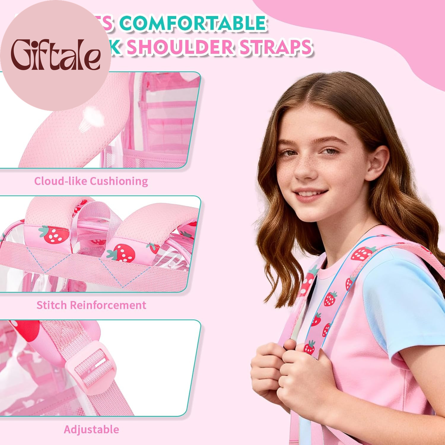 Clear Backpack for School,Transparent Backpack Stadium Events,Heavy Duty Clear B