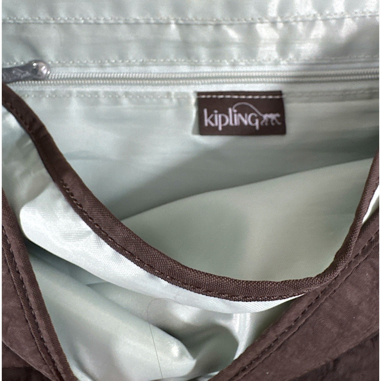 Kipling Messenger Bag Nylon Charcoal Adjustable Strap Pockets Expandable