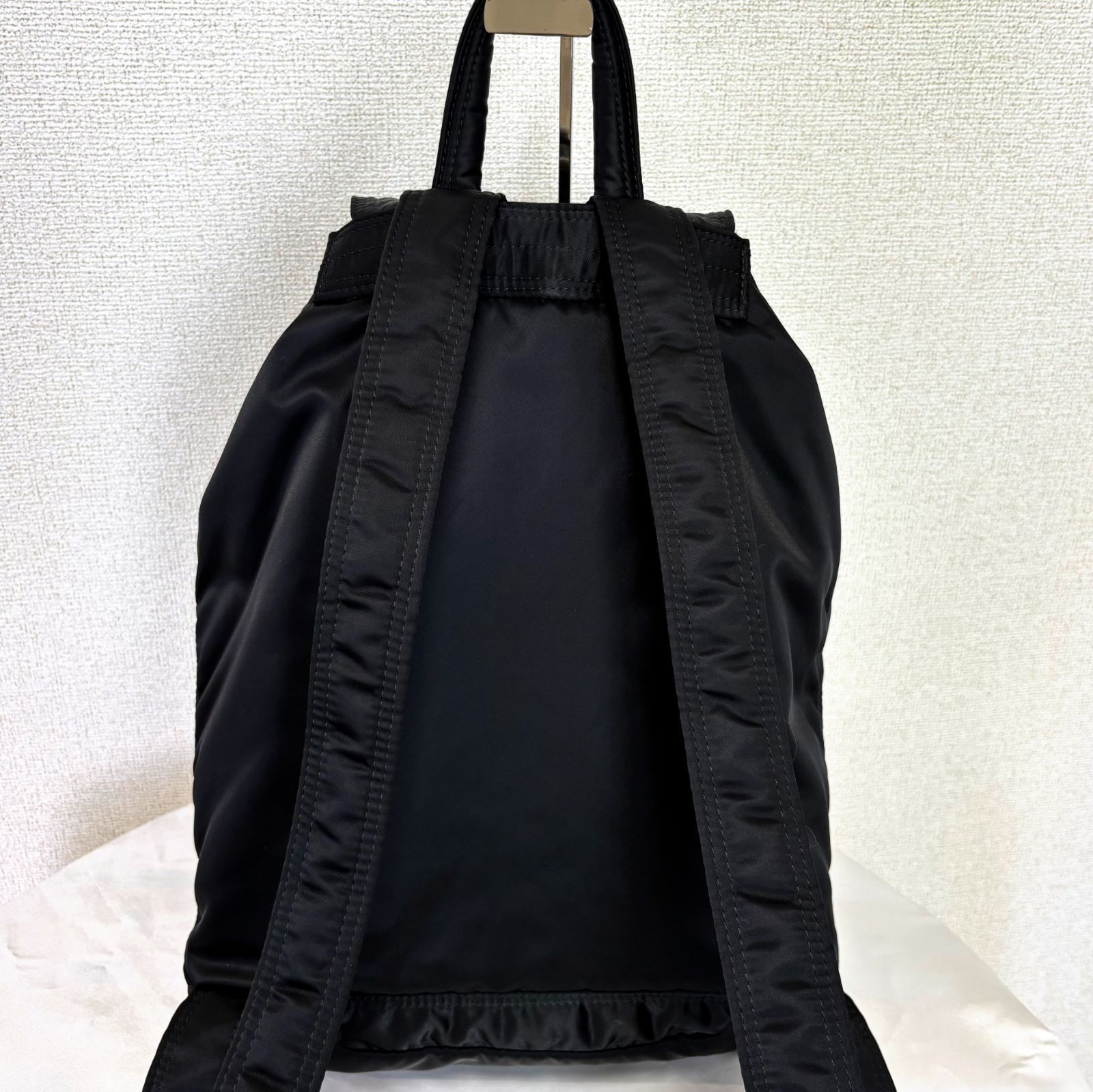 PORTER TANKER Nylon Backpack Black Japan Made Discontinued 42x32x13cm Auth