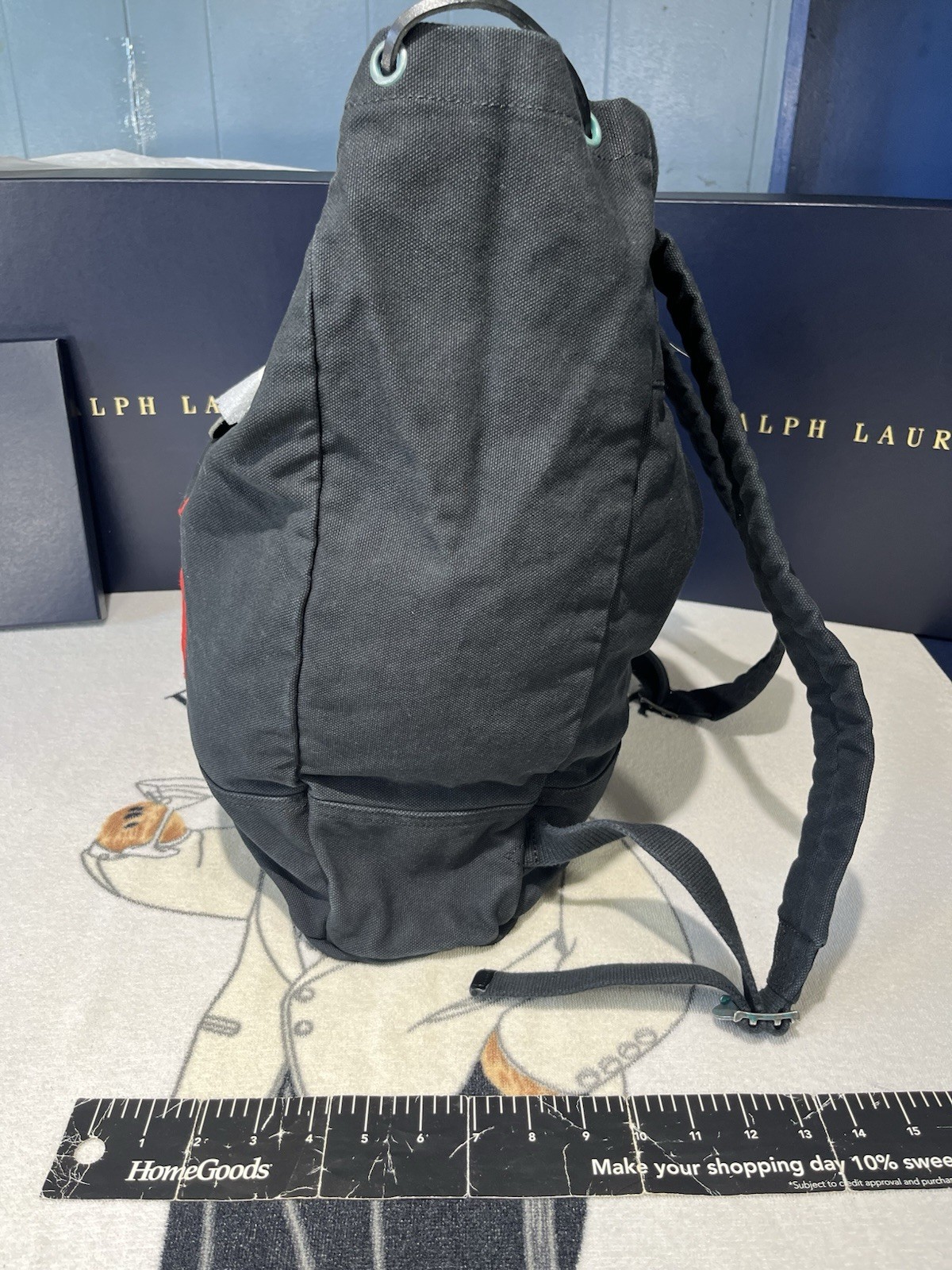 ✝️ ⭐️ Polo, Ralph Lauren black Backpack Duffel Bag New Deep Double Pockets.