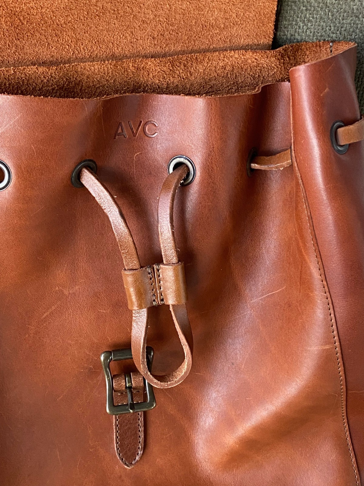 Full Grain Cognac Leather Backpack by Whipping Post WP Standard Made in Mexico
