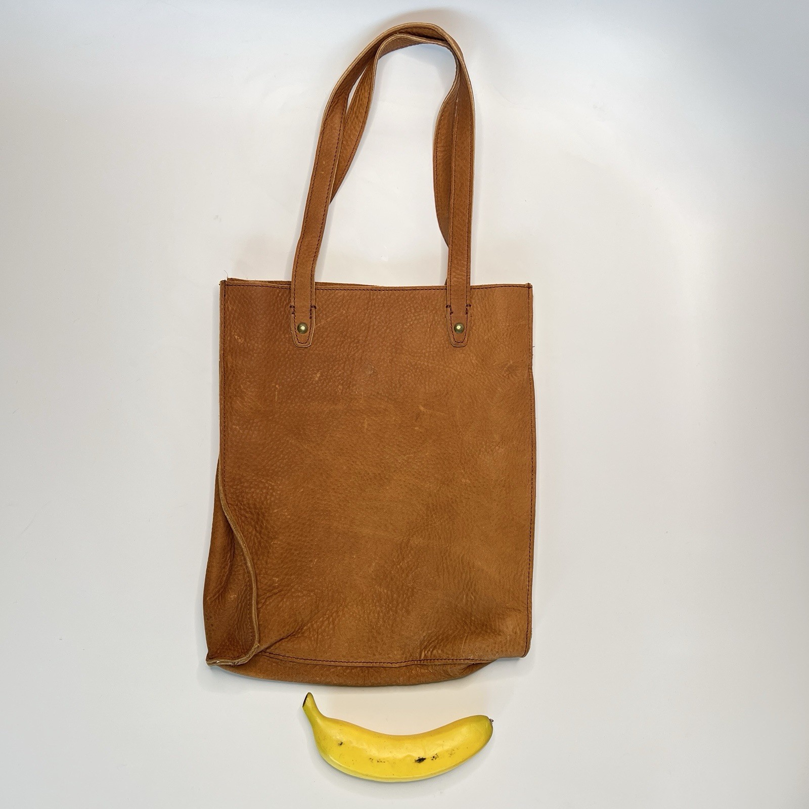 Duluth Lifetime Leather Everyday Tote Bag Brown Full Grain Cowhide Heavy Duty