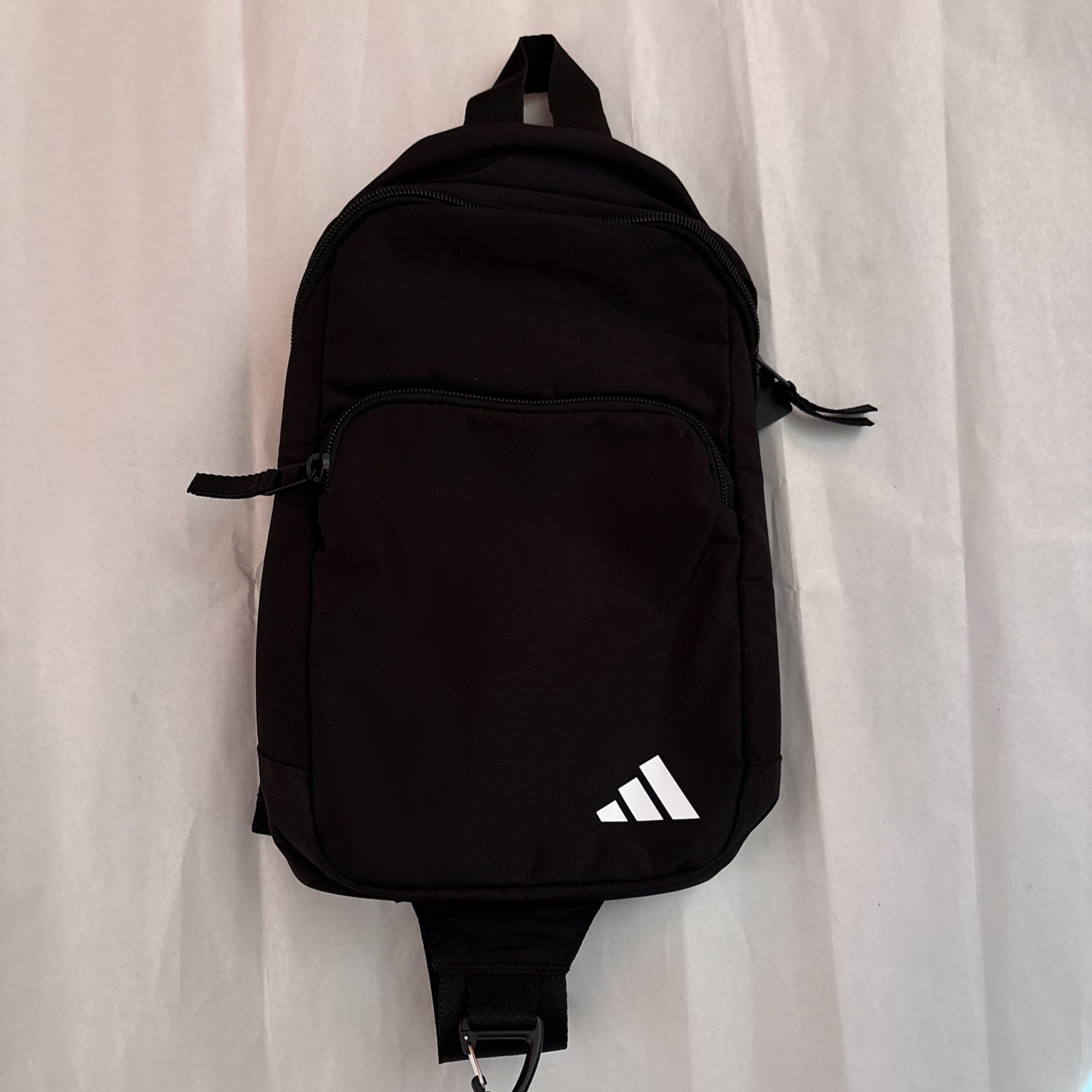 Adidas Essentials 2 Sling Crossbody Bag Black White Logo Unisex Travel Gym Sport