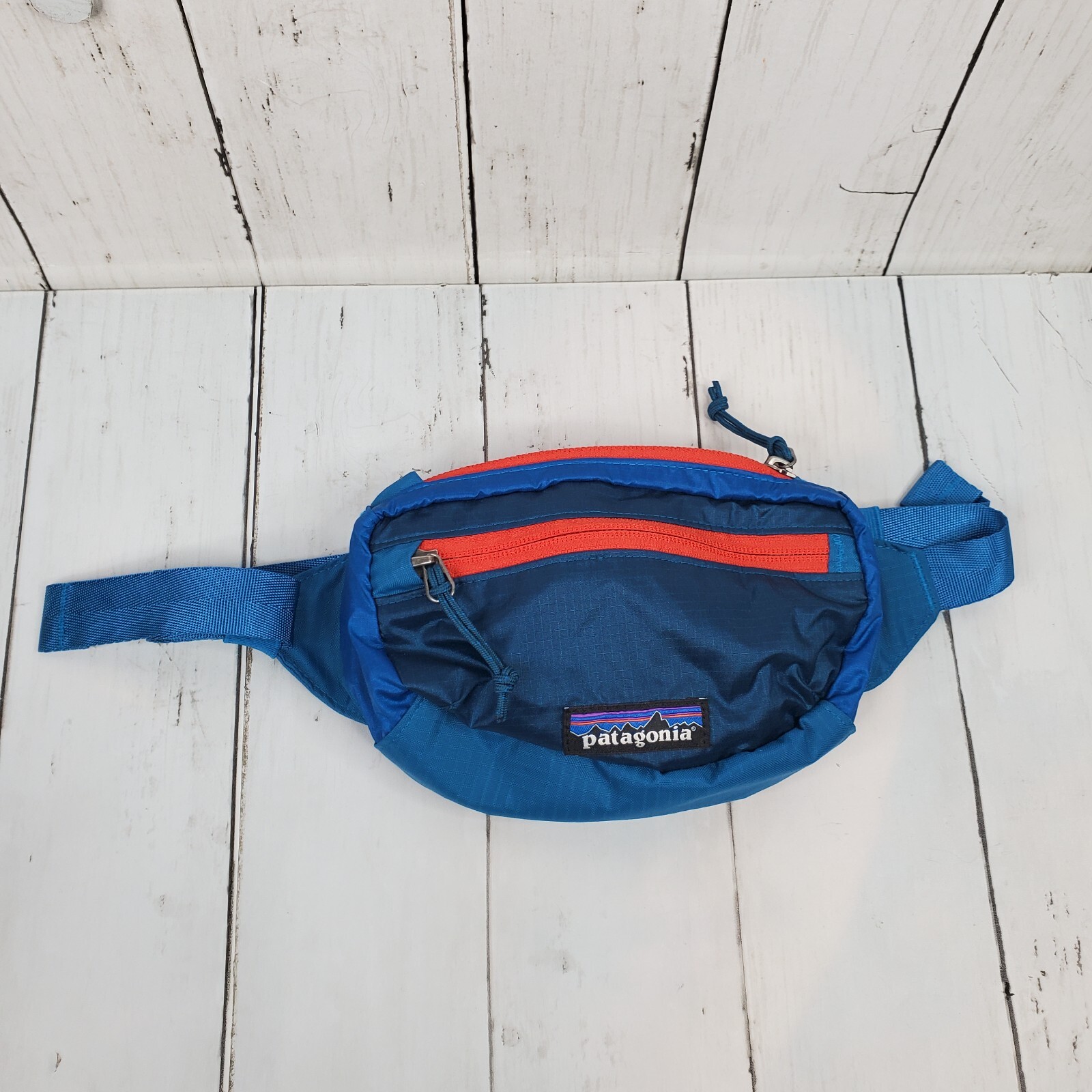 Patagonia Lightweight Travel Mini Hip Pack Multicolor Waist Bag Blue VTG GUC