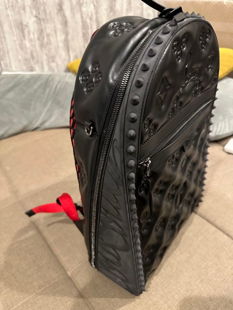 Christian Louboutin Backparis Backpack Black 45x30cm Leather Luxury Rare