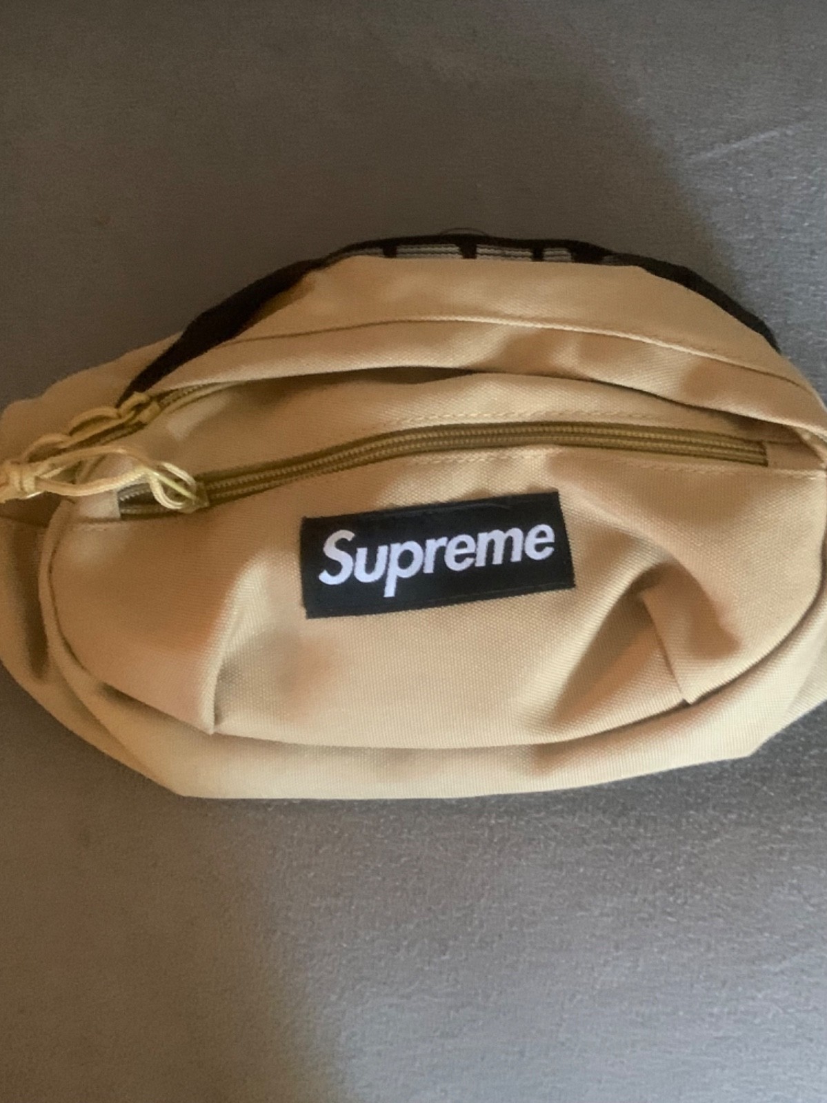 mens crossover bag, beige and black