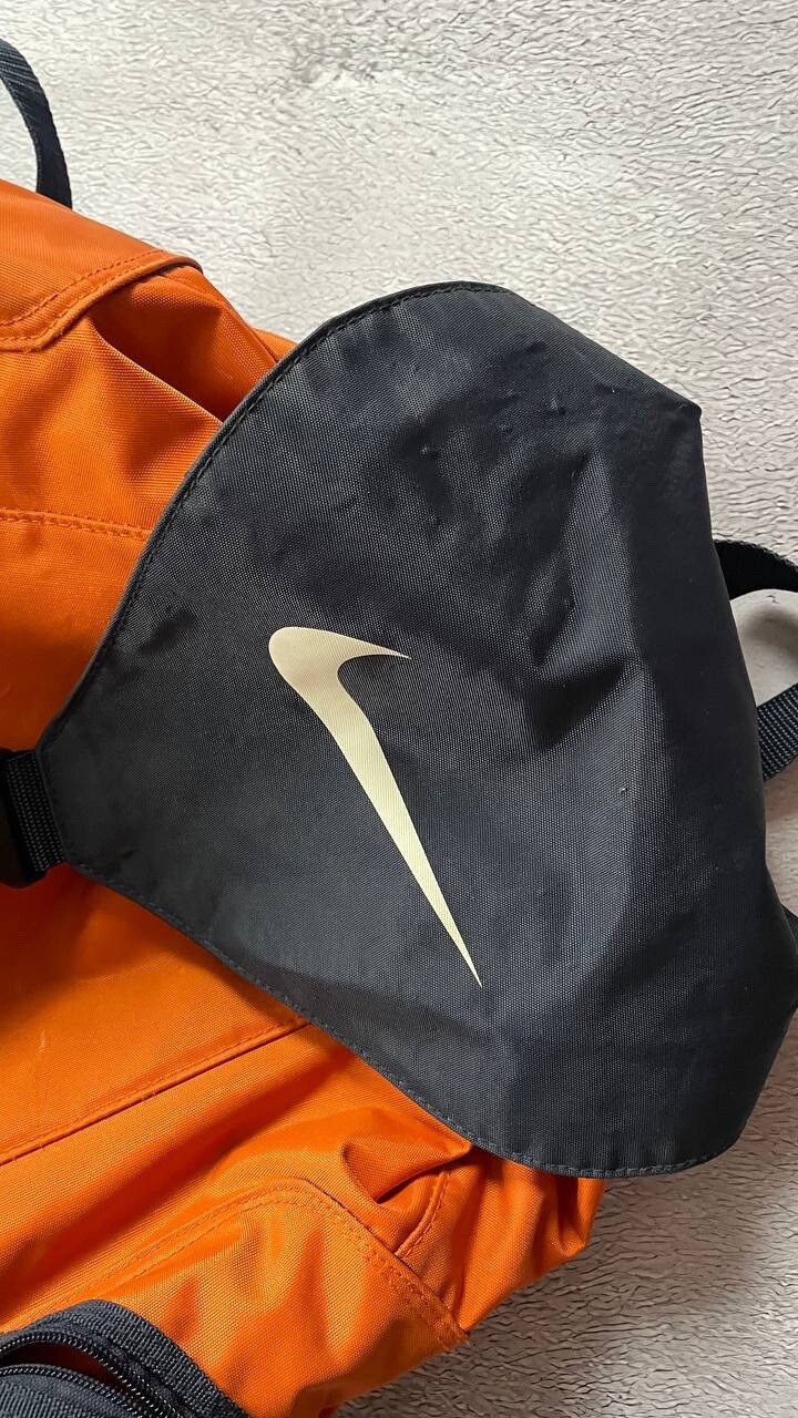 Nike Vintage Backpack Drawstring 90s Orange Dark Navy