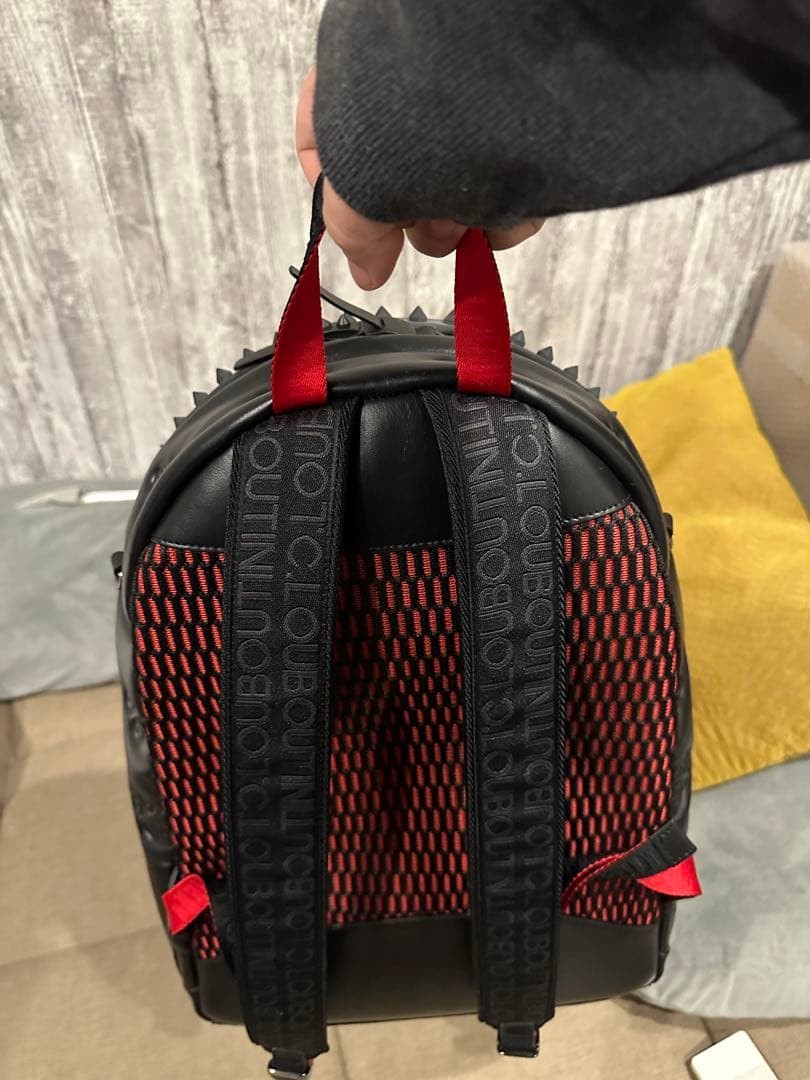 Christian Louboutin Backparis Backpack Black 45x30cm Leather Luxury Rare