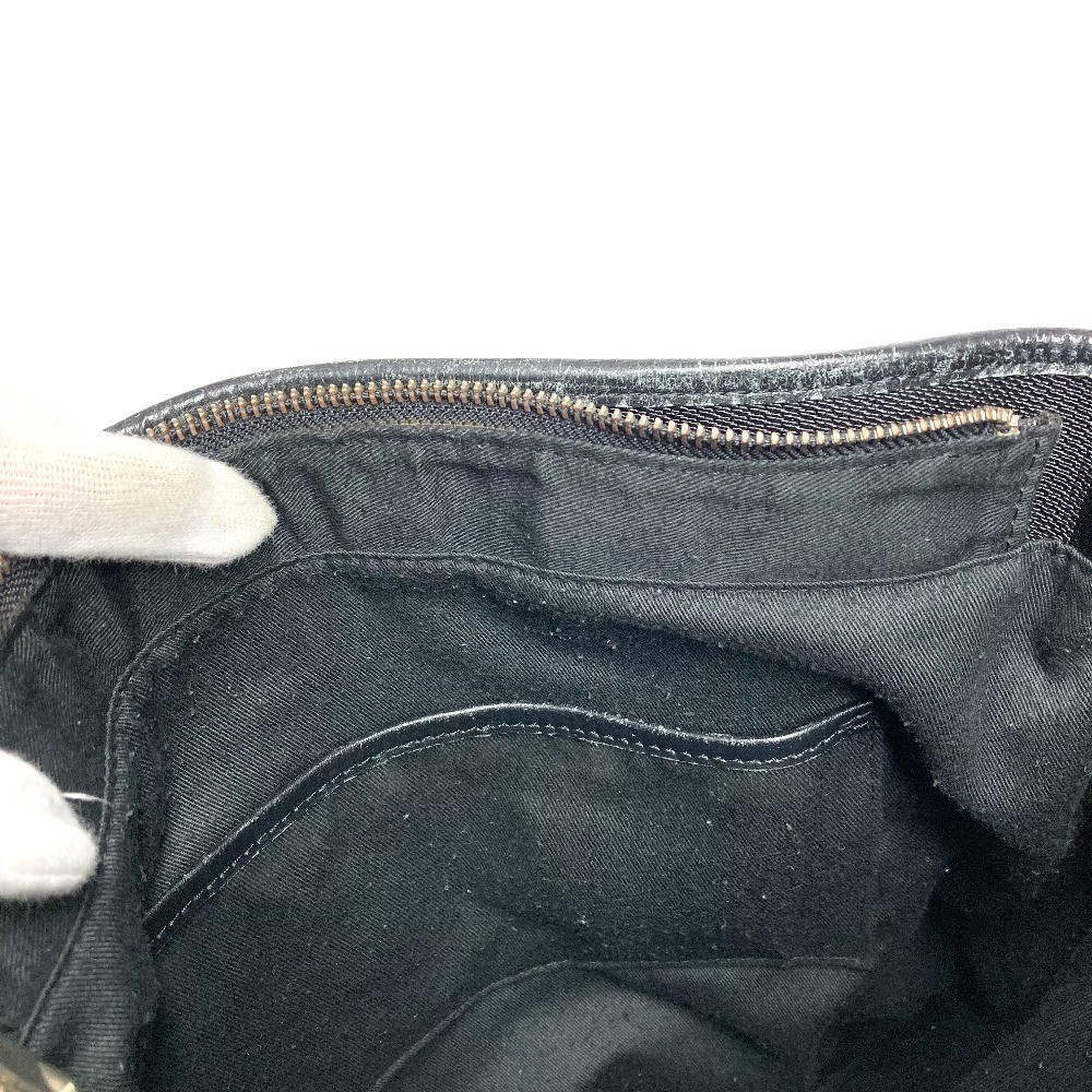 BALLY logo Bag Crossbody Pochette Shoulder Bag Leather/Canvas Black