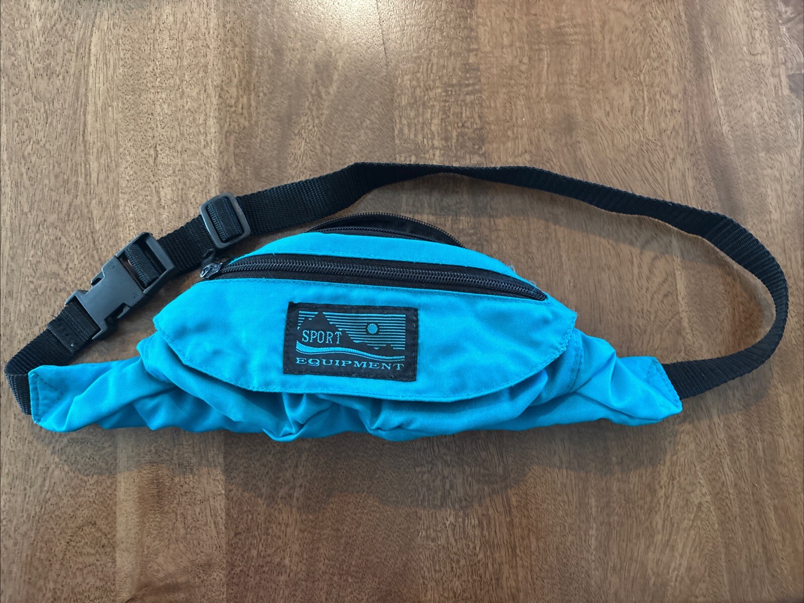 Vintage Fanny Pack Teal Adjustable Strap Sport Equipment Belt Bag 3568