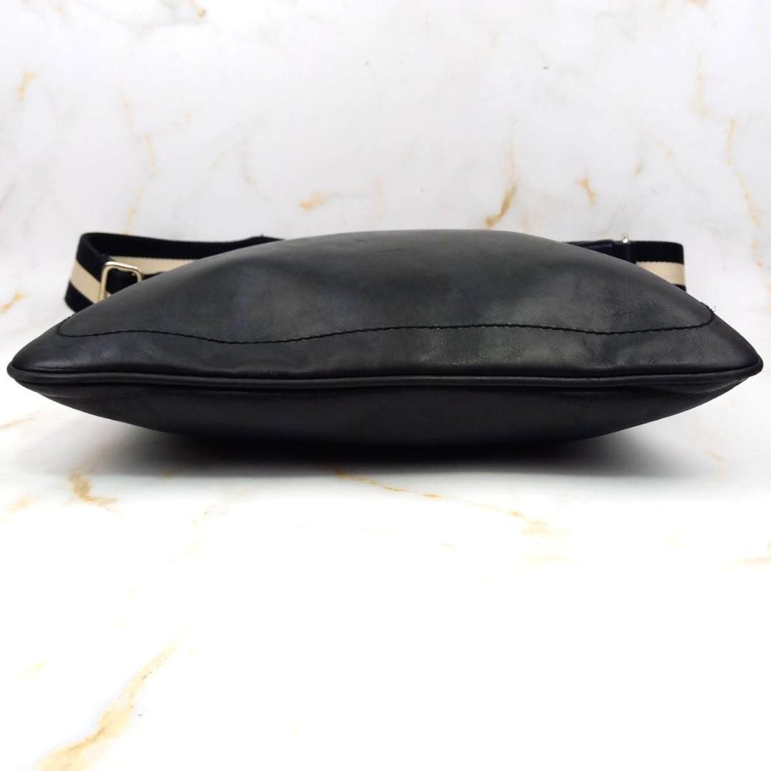 Authentic Bally Shoulder Bag Black Leather 33cm x 31cm x 1cm Authentic Condition