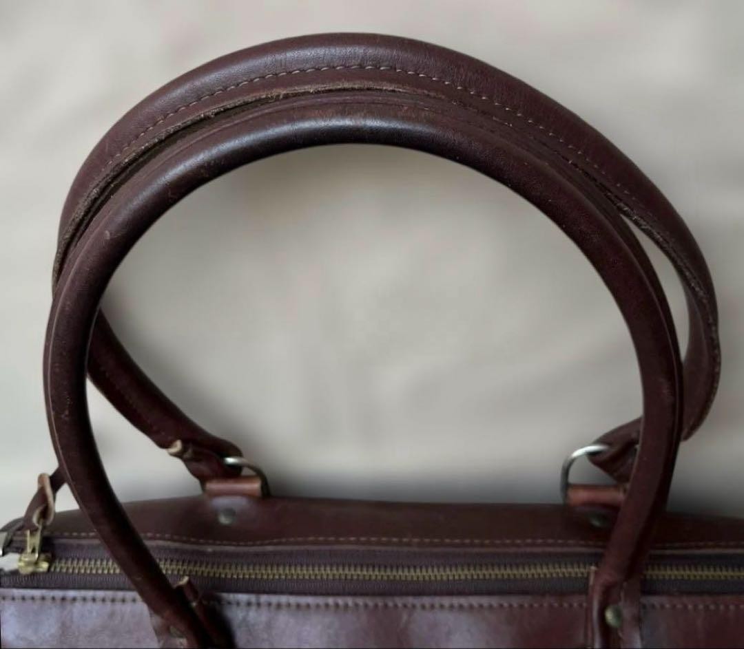 ORVIS Briefcase Business Bag Handbag Canvas Leather in Green USED Good Condition