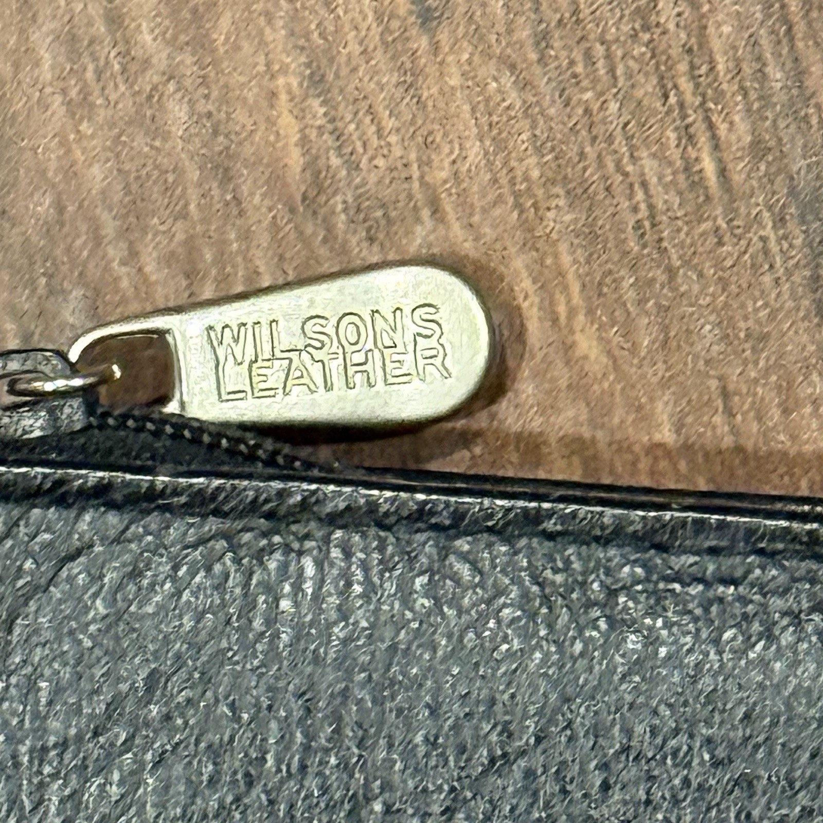 WILSON’s Zip Around Pebble Leather Black Work Business PORTFOLIO 10×13”