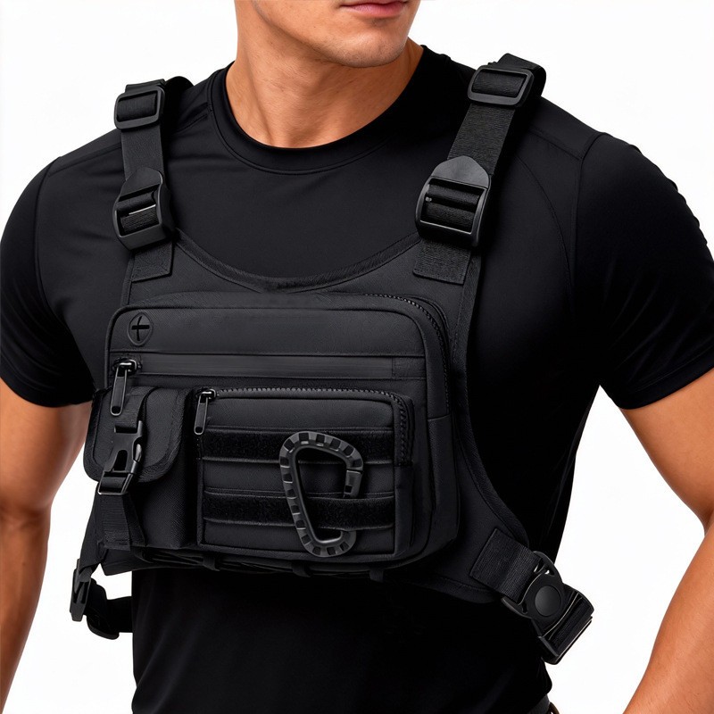 Tactical Chest Bag Running Backpack Multifunctional Vest Strap Waterproof