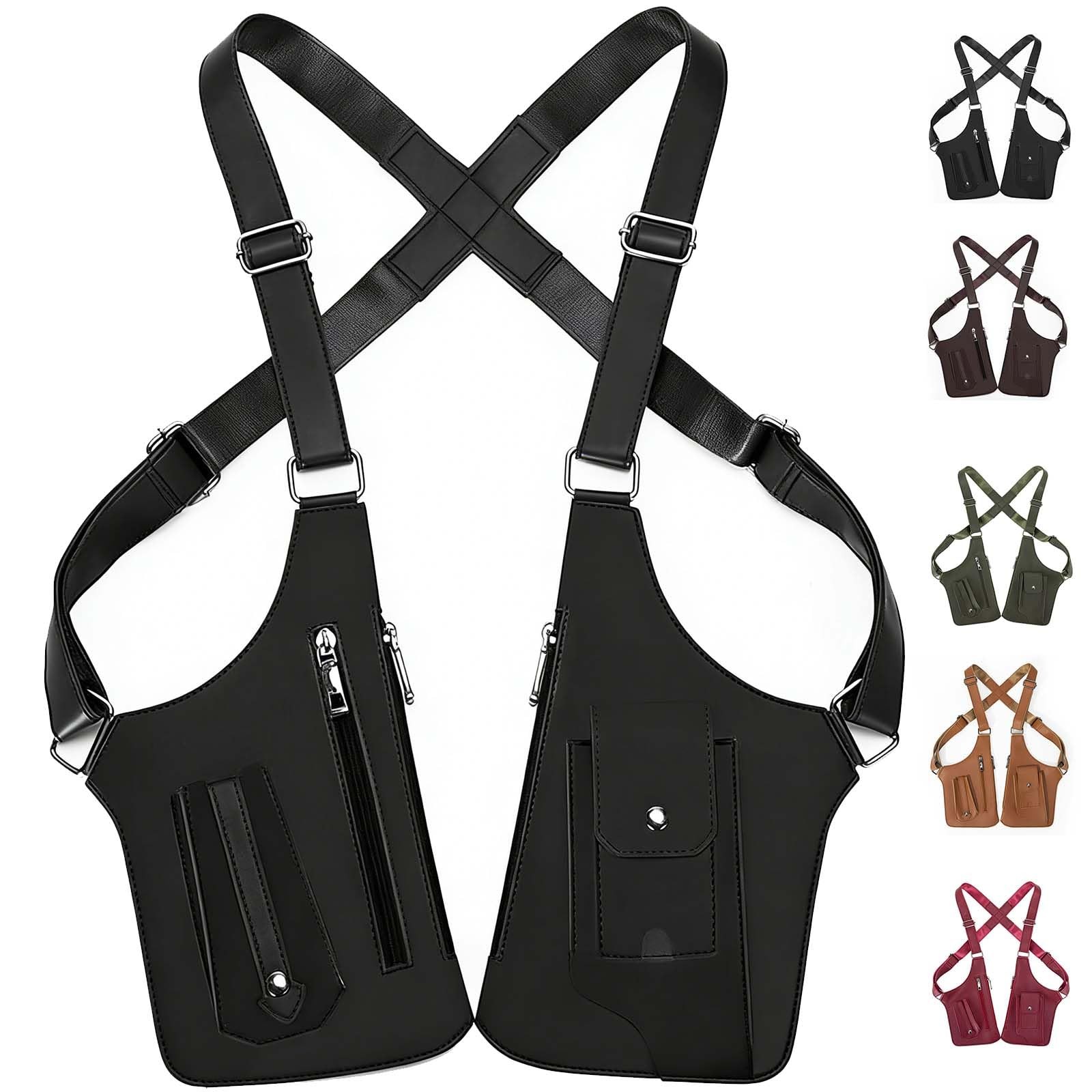 Premium Leather Shoulder Bag, Double Shoulder Armpit Bag for Men, Anti-Theft …