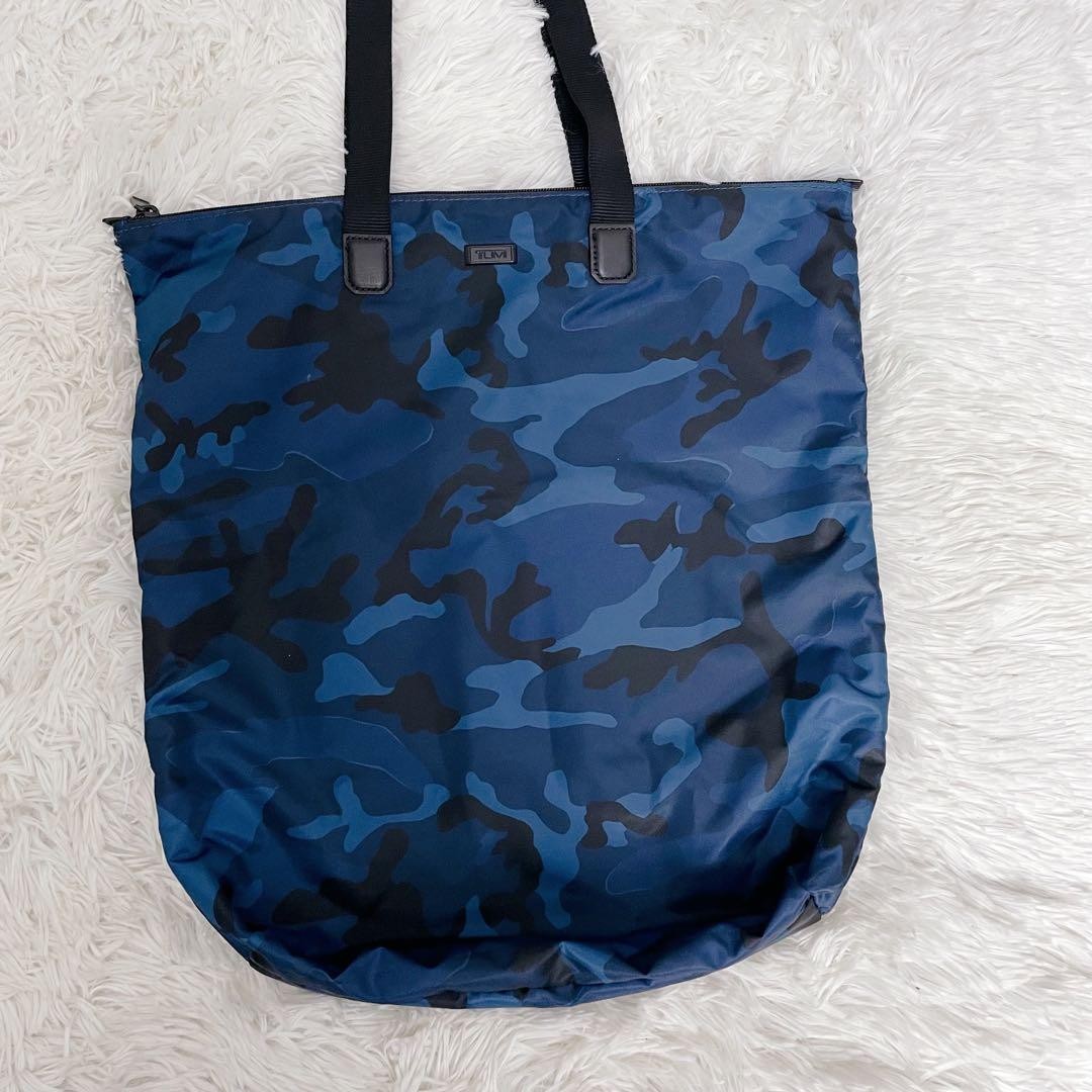 [Unused grade] TUMI tote bag camouflage nylon blue A4 storage capacity