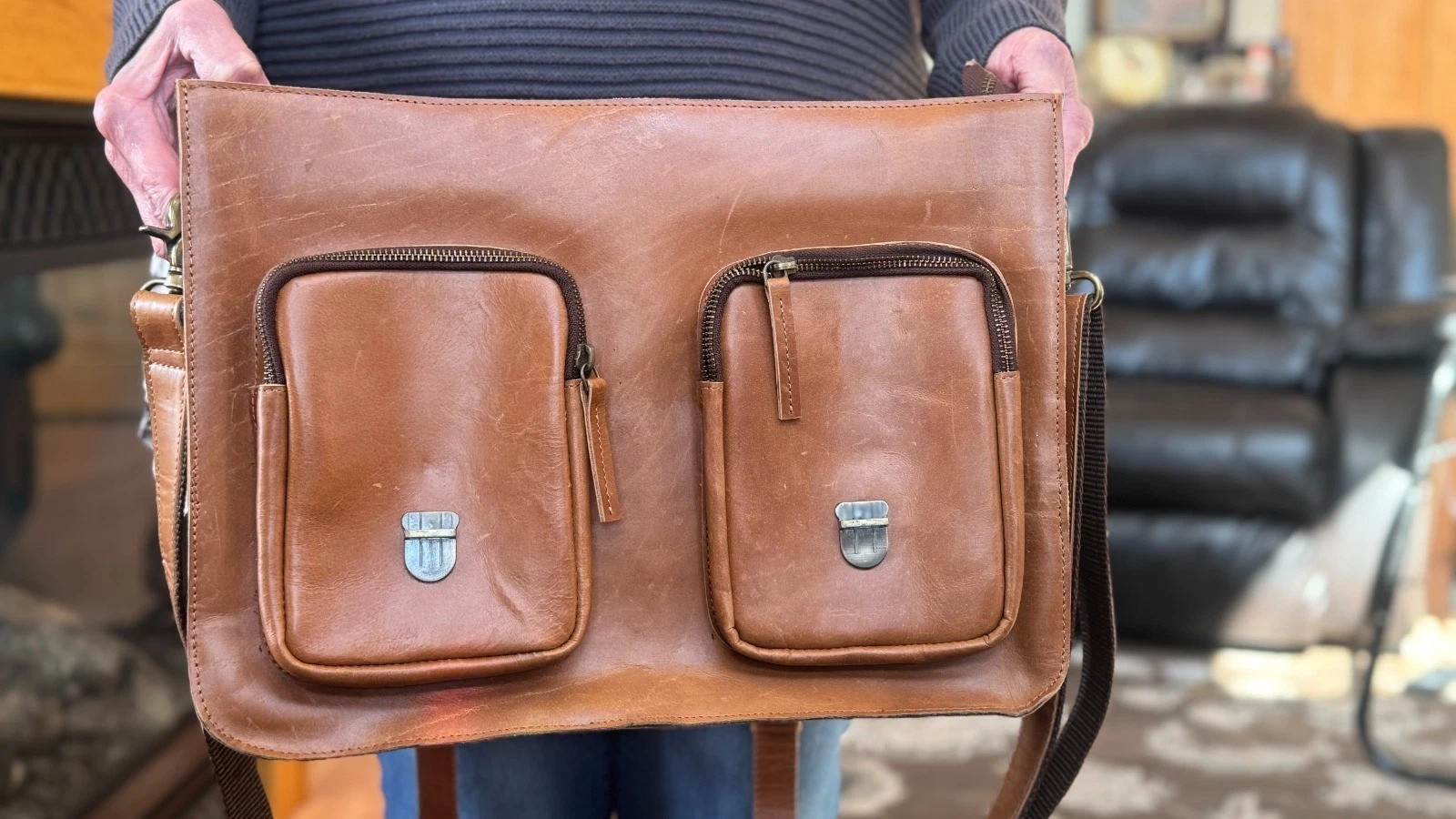 Cuero Guapo New With Tags Handcrafted Leather Briefcase Messenger Bag Laptop