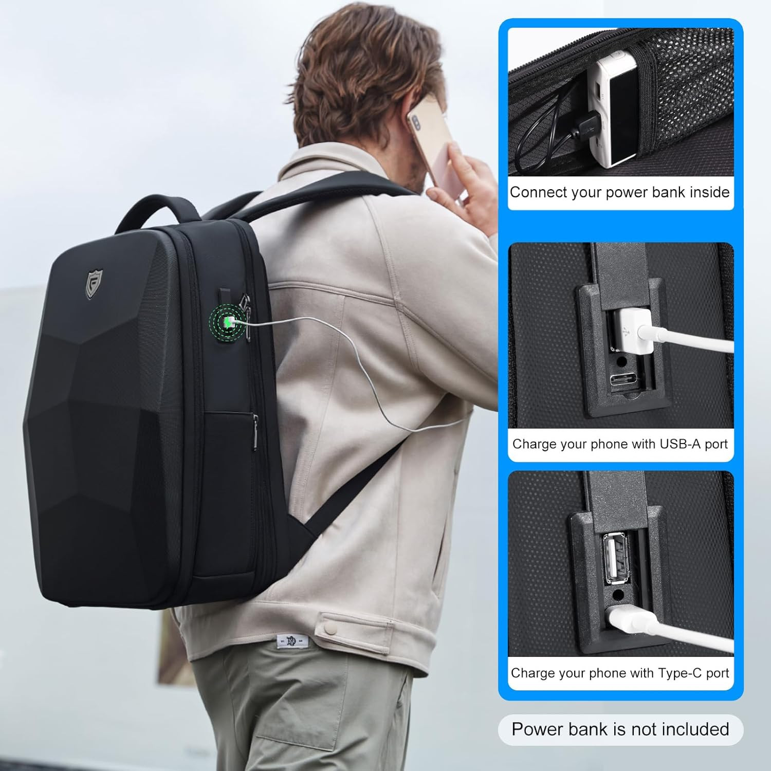 Secure Expandable Laptop Backpack with USB Port – Water Resistant 17.3