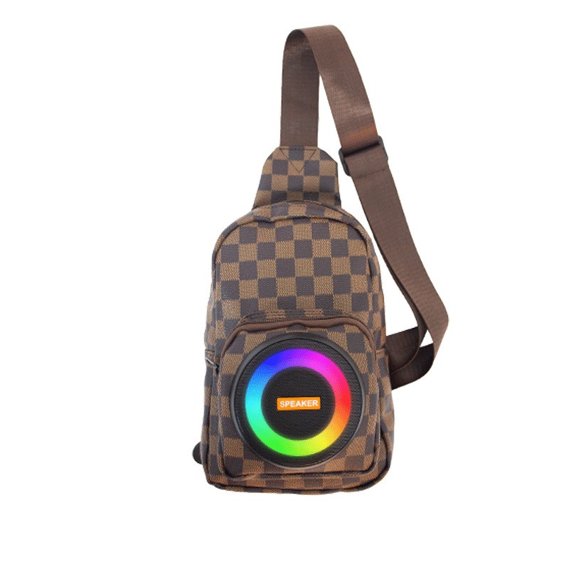 Portable Crossbody Sling Shoulder Bag With Bluetooth Speaker For Hiking Cycling