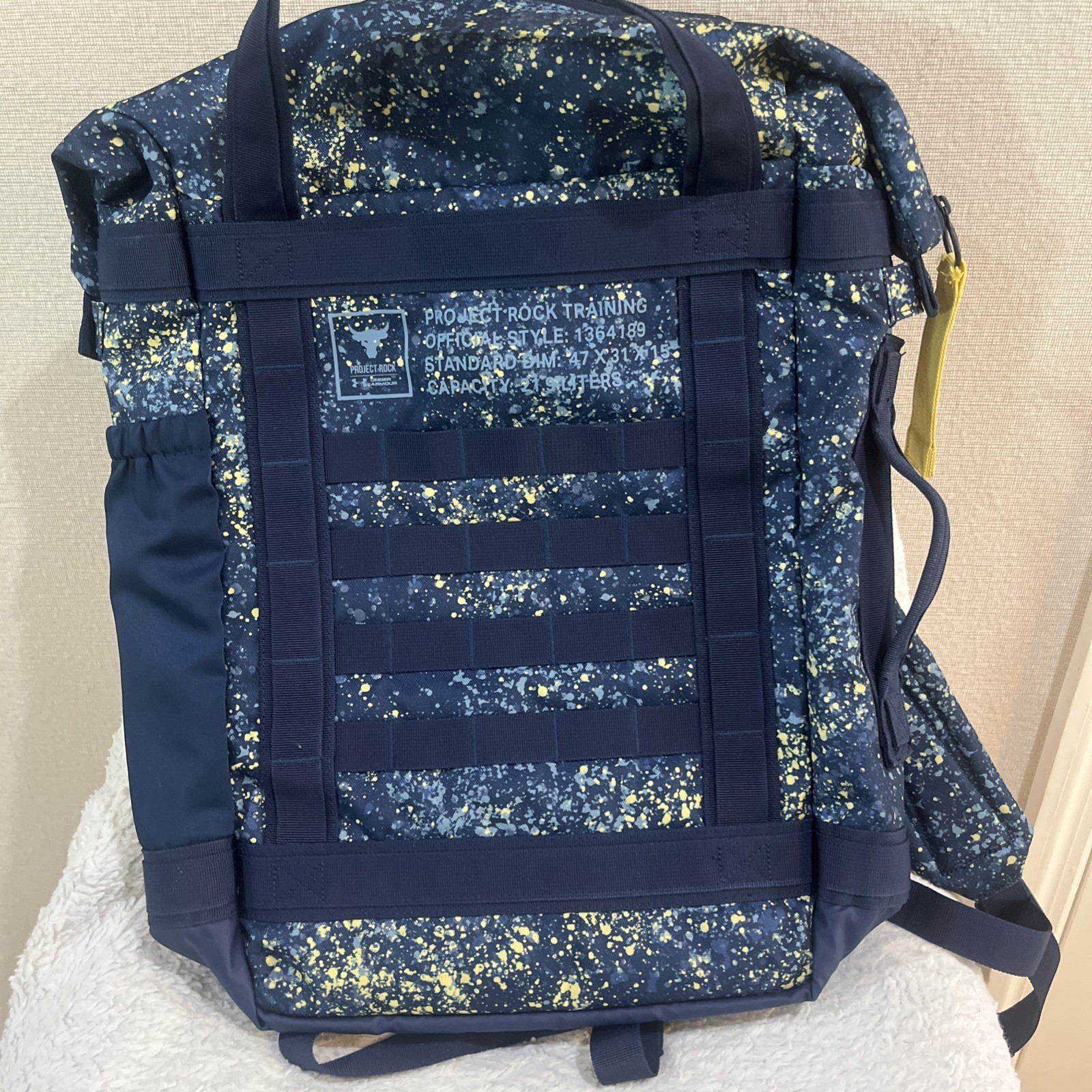 Under Armour UA Project Rock Box Duffle Backpack Training Laptop Bag Blue Green