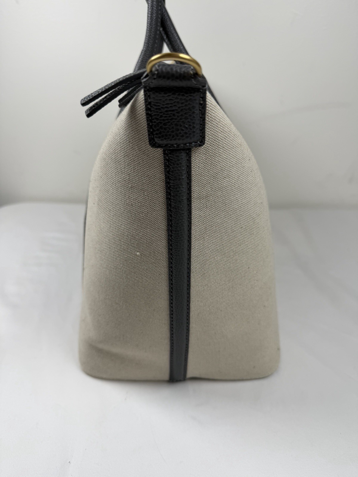 Thom Browne Tricolor Canvas Leather Medium Duffle Tote Bag NEW w/ Dust Bag