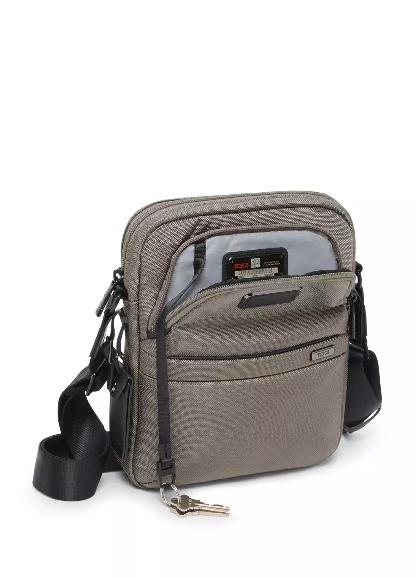 🎒 NEW TUMI Alpha Medium Crossbody Grey Alloy FXT Ballistic Nylon Travel Men’s