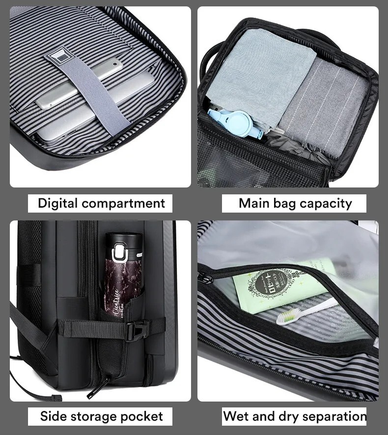 17.3”Hard Shell Backpack Men’s Business Laptop Backpack Large Capacity Backpack