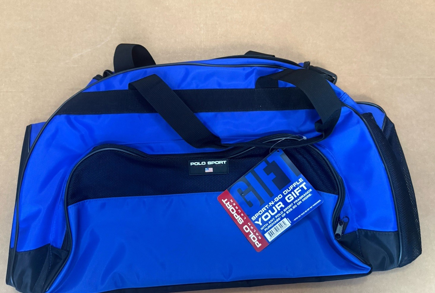 Polo Sport Ralph Lauren Flag Logo Large Duffel Bag Gym Blue