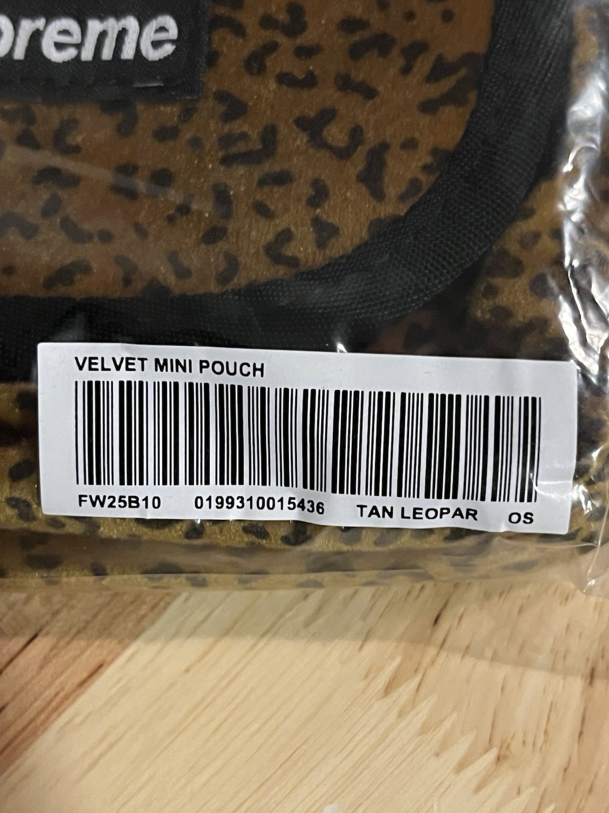 Supreme Velvet Mini Pouch Tan Leopard FW25 NEW SHIPS ASAP