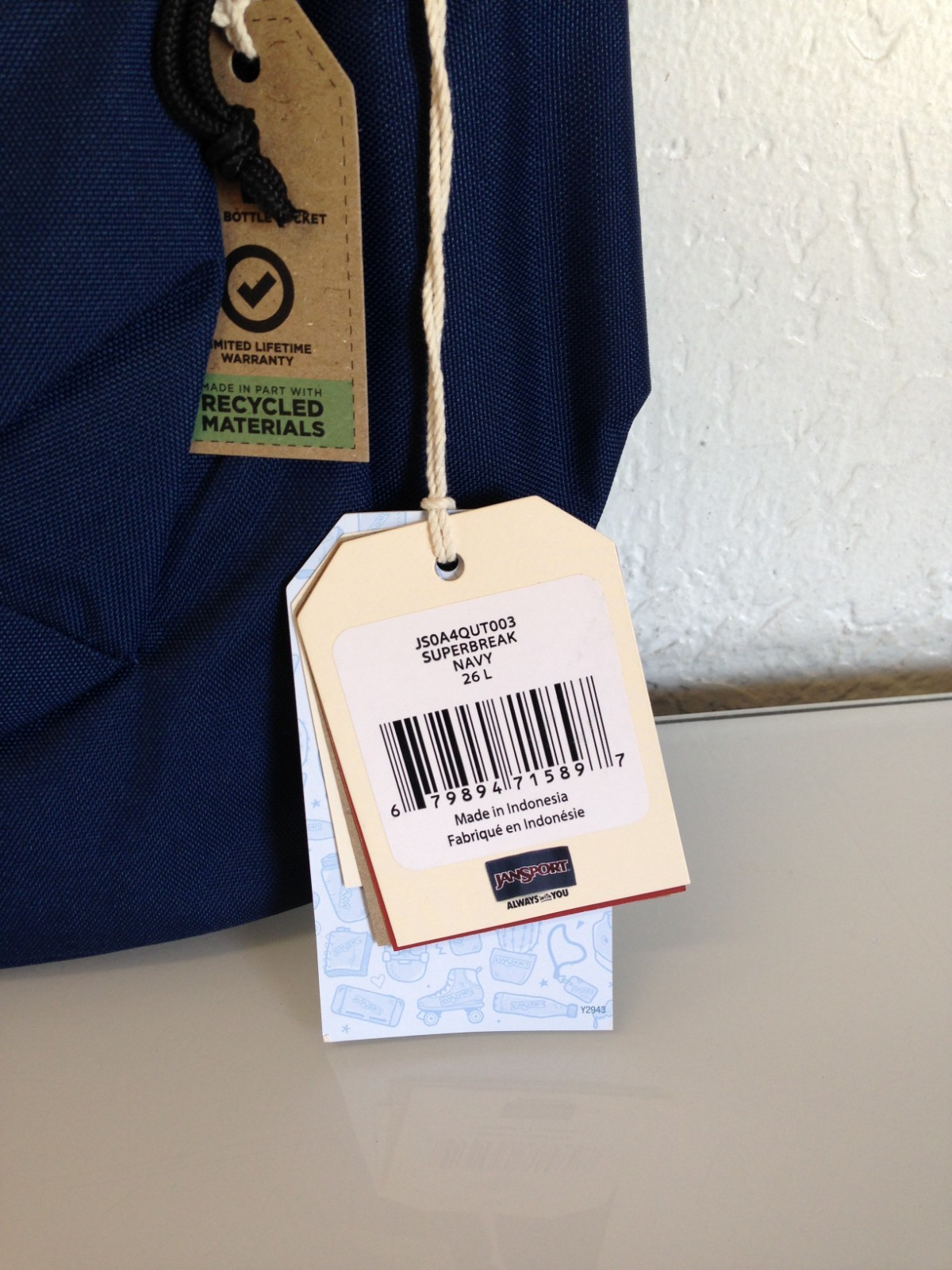 JanSport SuperBreak Backpack 26L – Navy Blue