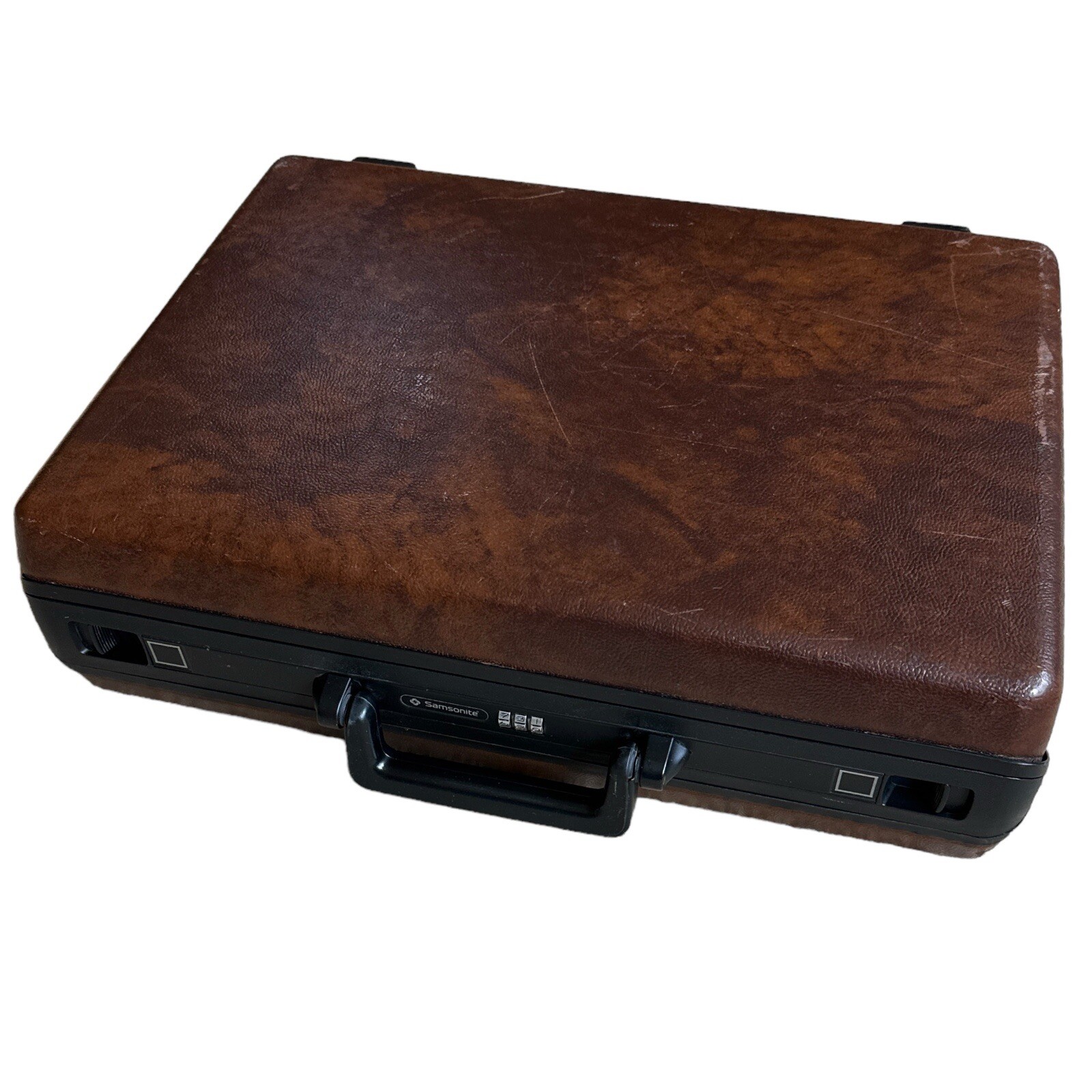 Vintage Samsonite Omega GL Brown Hard Shell Briefcase Combo Lock Attaché Case