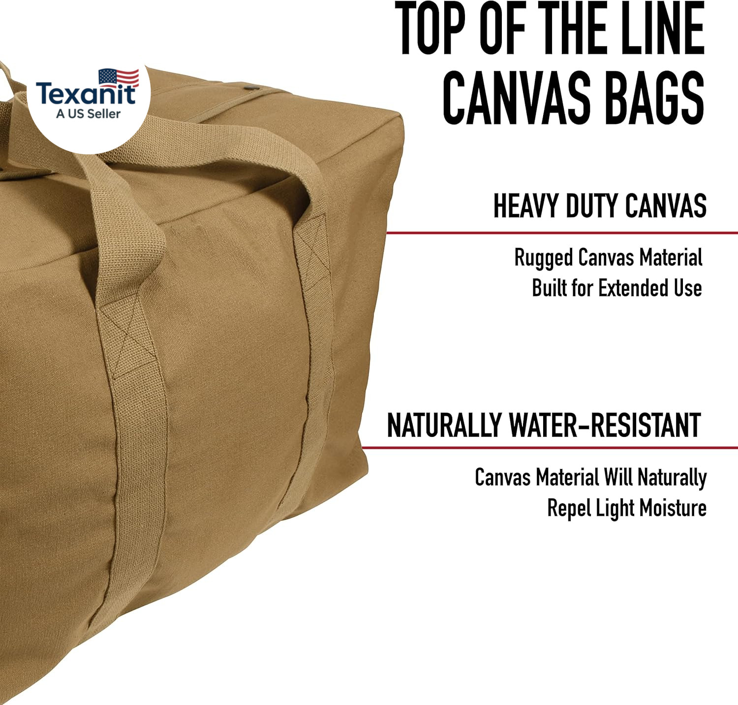 Canvas Parachute Cargo Bag – Extra Large Travel Duffle Bag with 75L Capacity