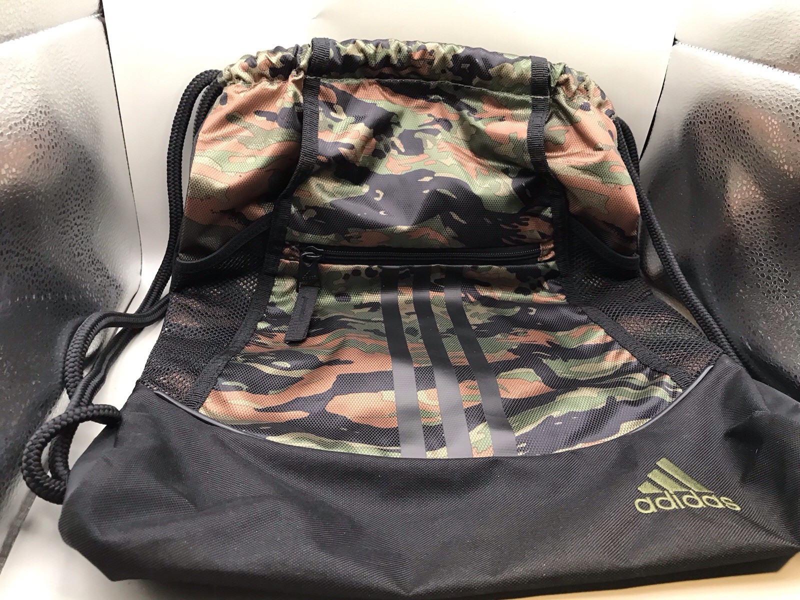 Adidas Alliance II Sackpack Camouflage Front Black Back Backpack Bag