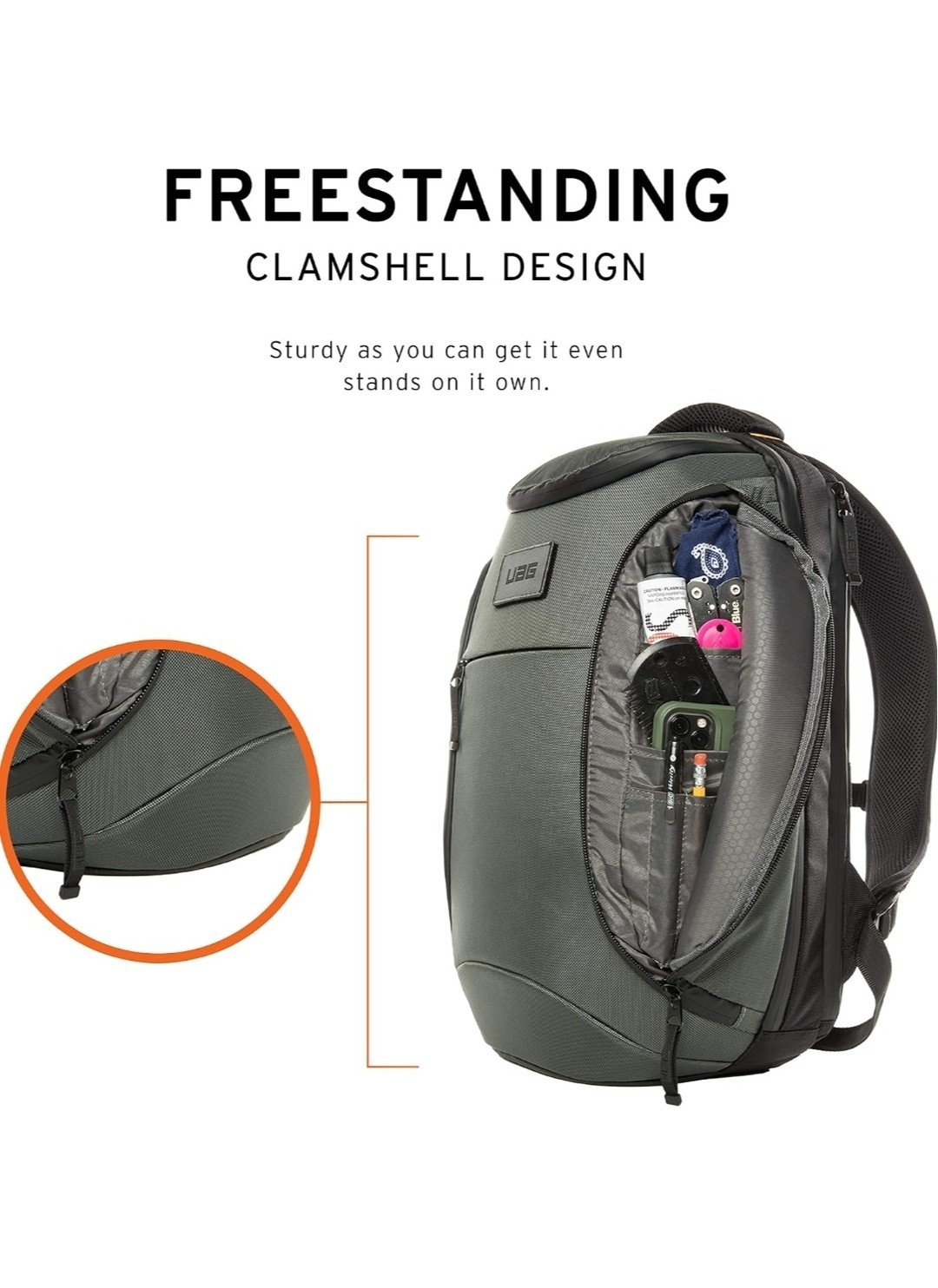 UAG 18-Liter Backpack Lightweight Weather Resistant 13-inch, Standard Issue Grey