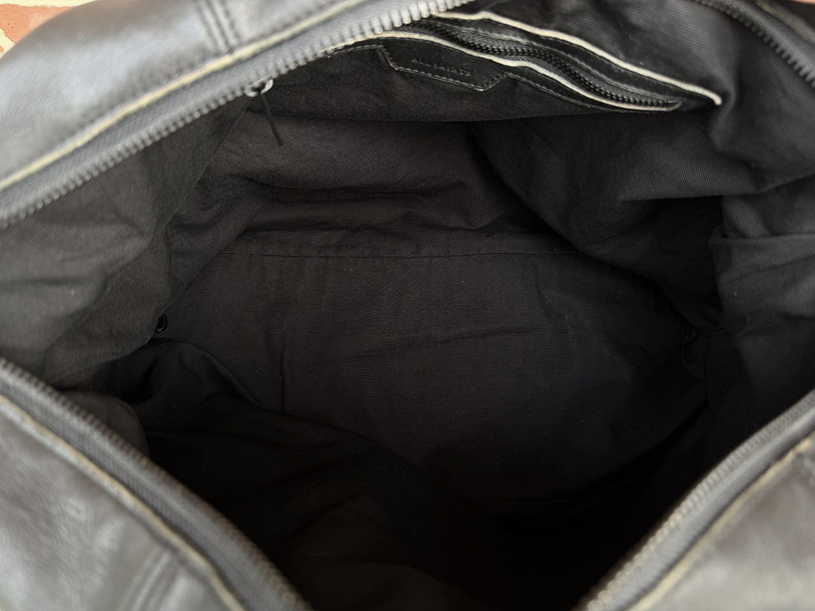 AllSaints MEGURO Leather Holdall Bag Black MEDIUM Unisex Mens Day Bag Shoulder