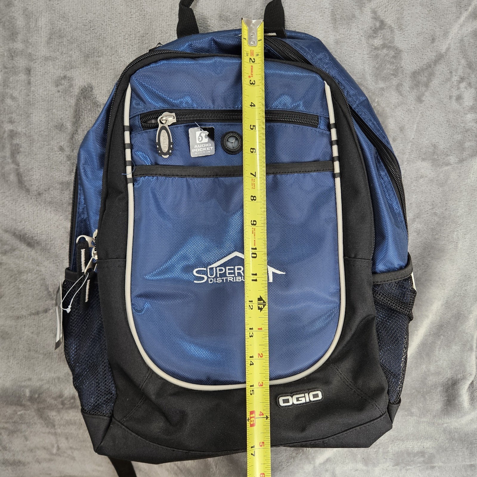 OGIO Carbon Backpack Black Blue Superior Distributio Logo 28L Pack Travel School