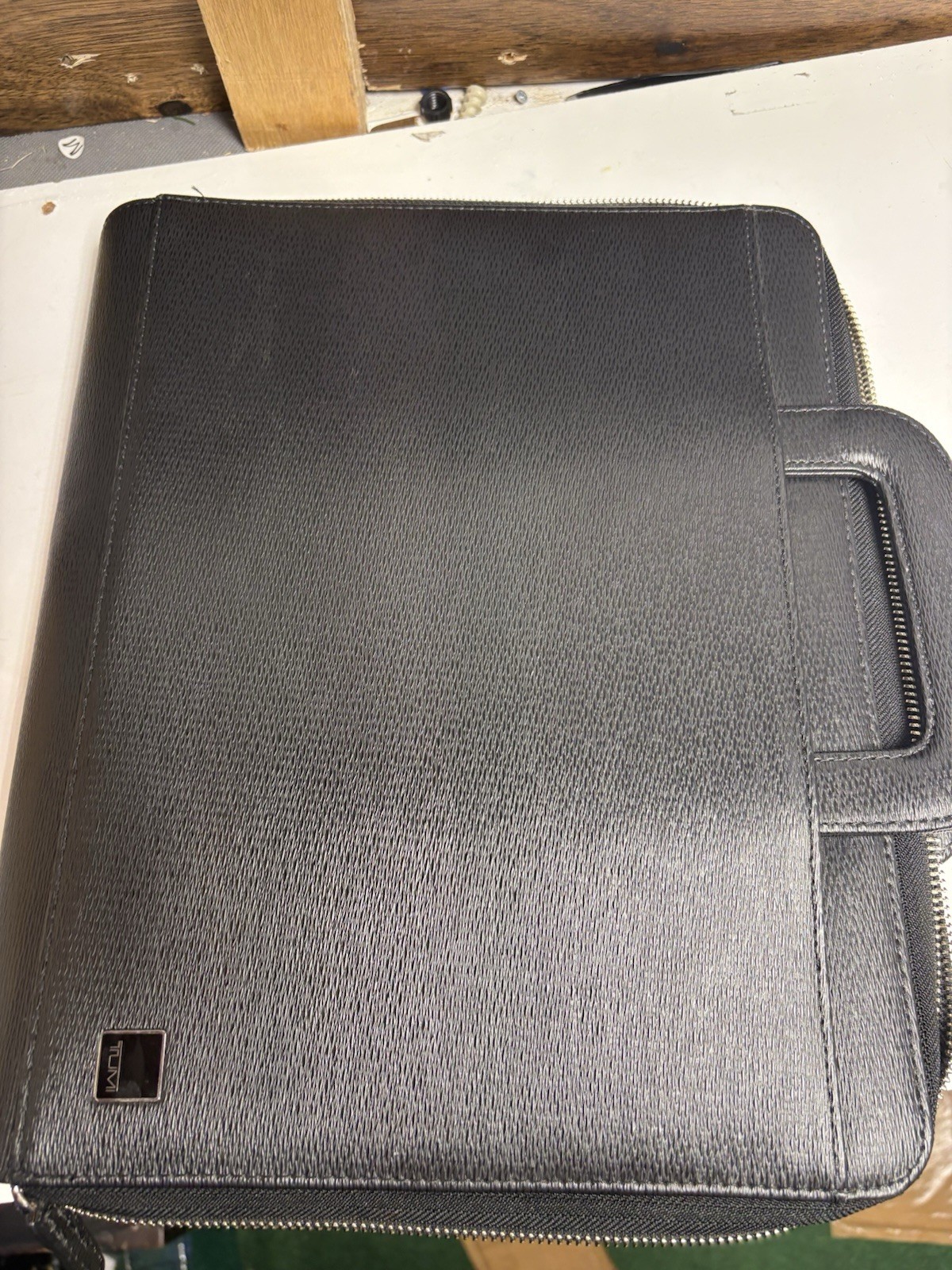 Tumi Delta Double Handle Leather Portfolio Case.