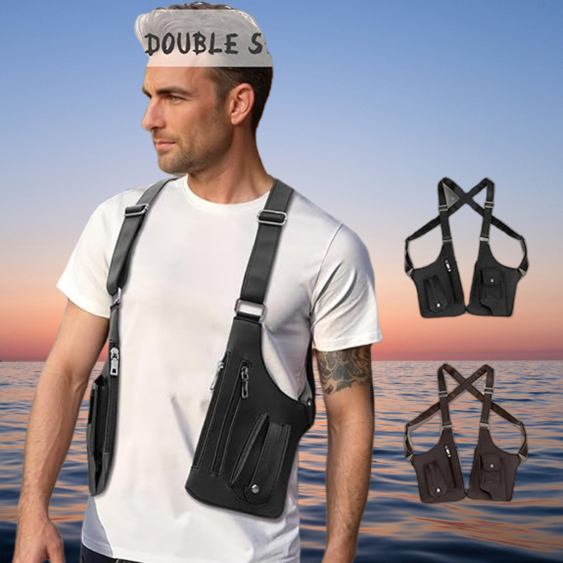 Outdoor Anti-Theft Tactical Fishing Bag Waterproof PU Multi-Purpose Men’s Crossb
