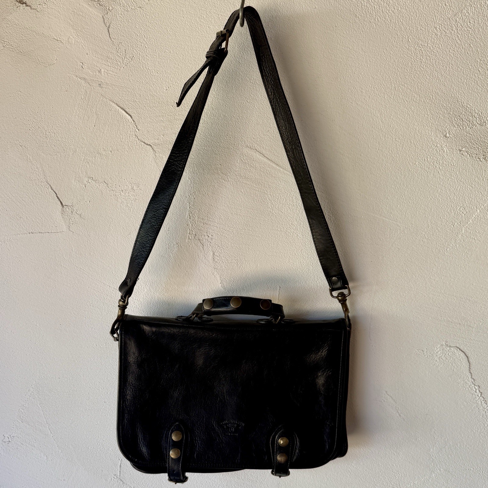 Vintage Sofia Production Black Briefcase Bag Shoulder Strap & Handle 14” x 9”