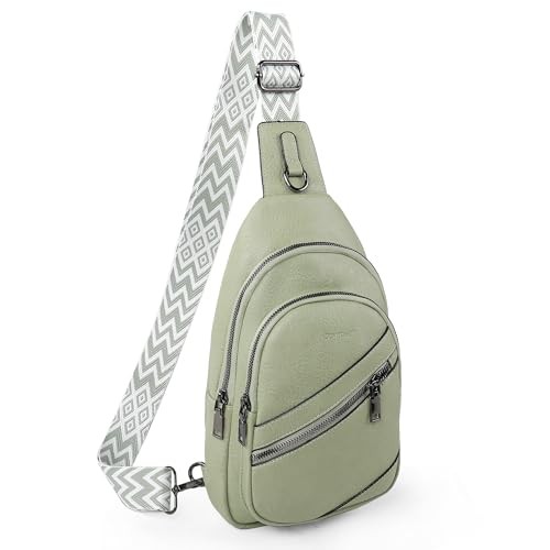 Sling Bag Crossbody Bags for Women Leather Cross Body Bag Trendy Light Green