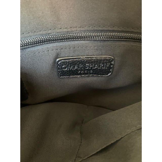 Omar Sharif Black Leather Convertible Backpack Briefcase Messenger Laptop Bag
