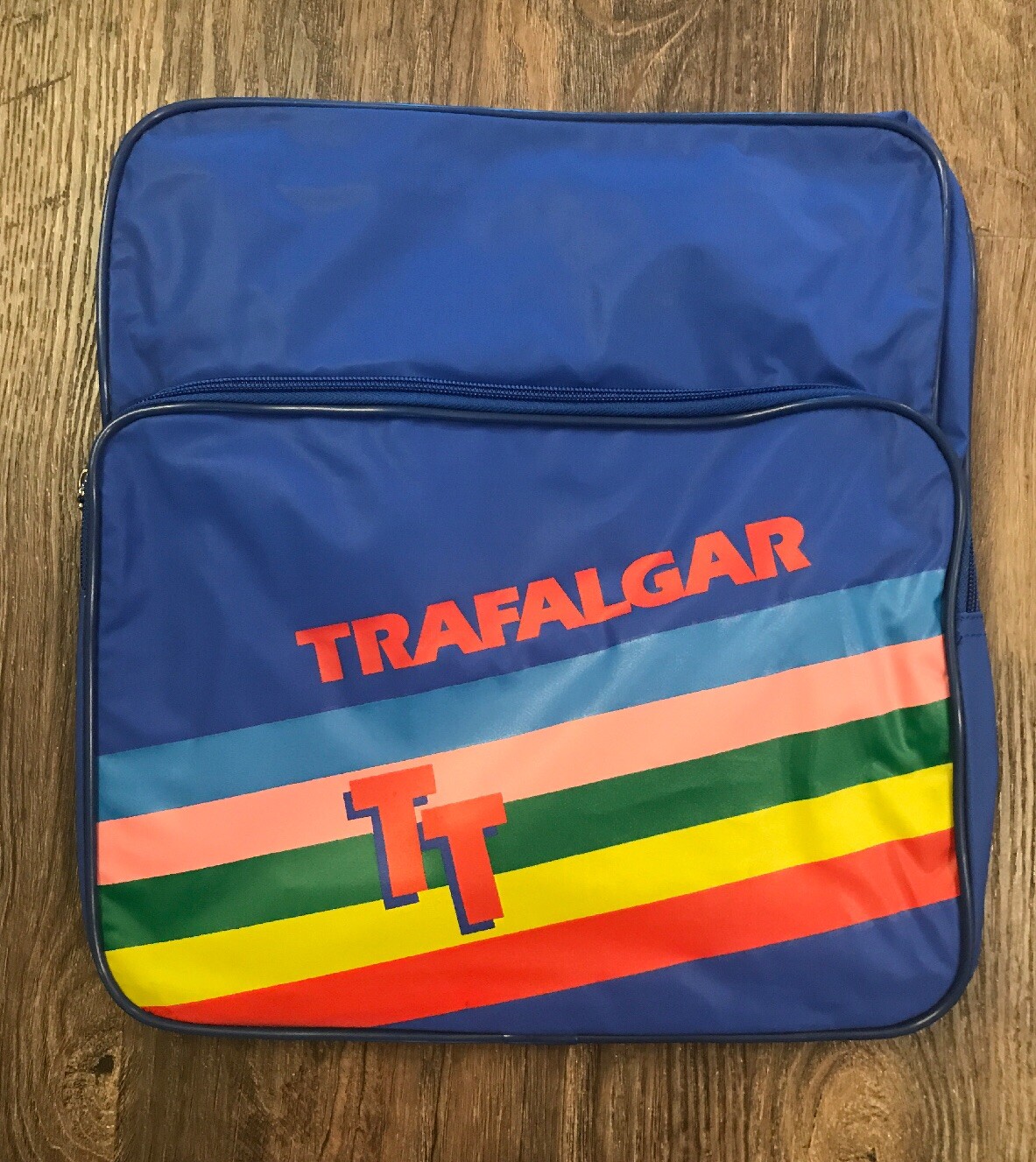 VTG Trafalgar Backpack Shoulder Bag Blue Single Strap 80’s Inspired Rainbow NWOT