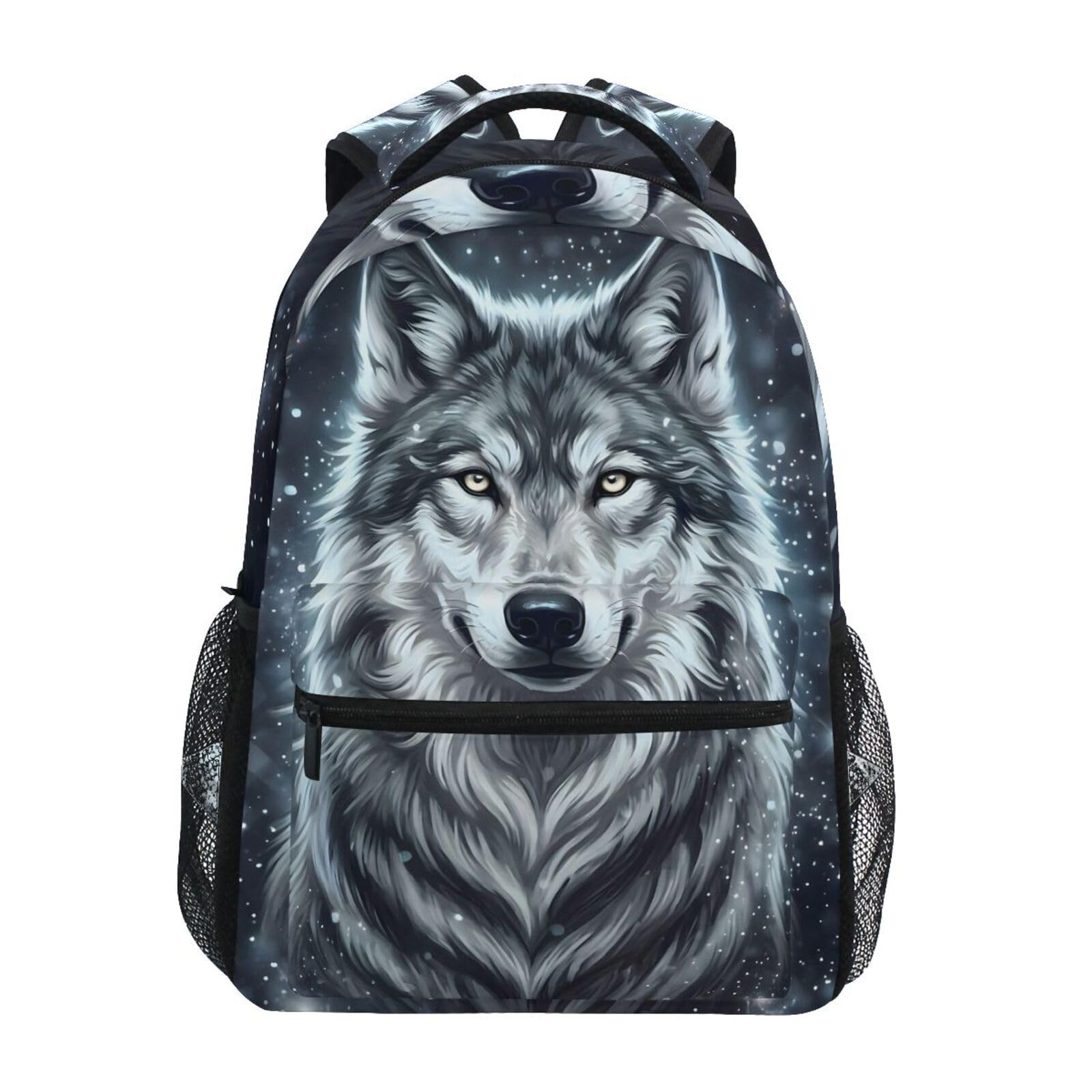 Art Wolf Backpack Girls Boys Student School Bag Bookbag Travel Laptop Purse